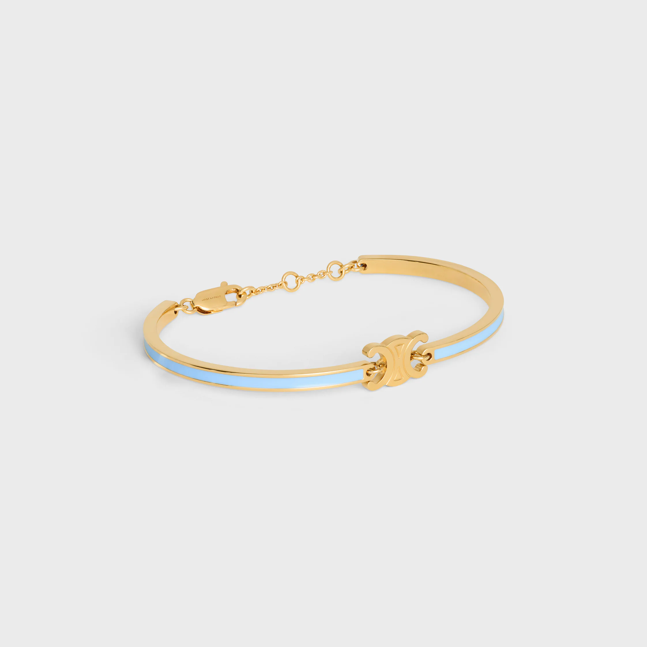 Bracelet articulé Triomphe en émail et laiton fini or