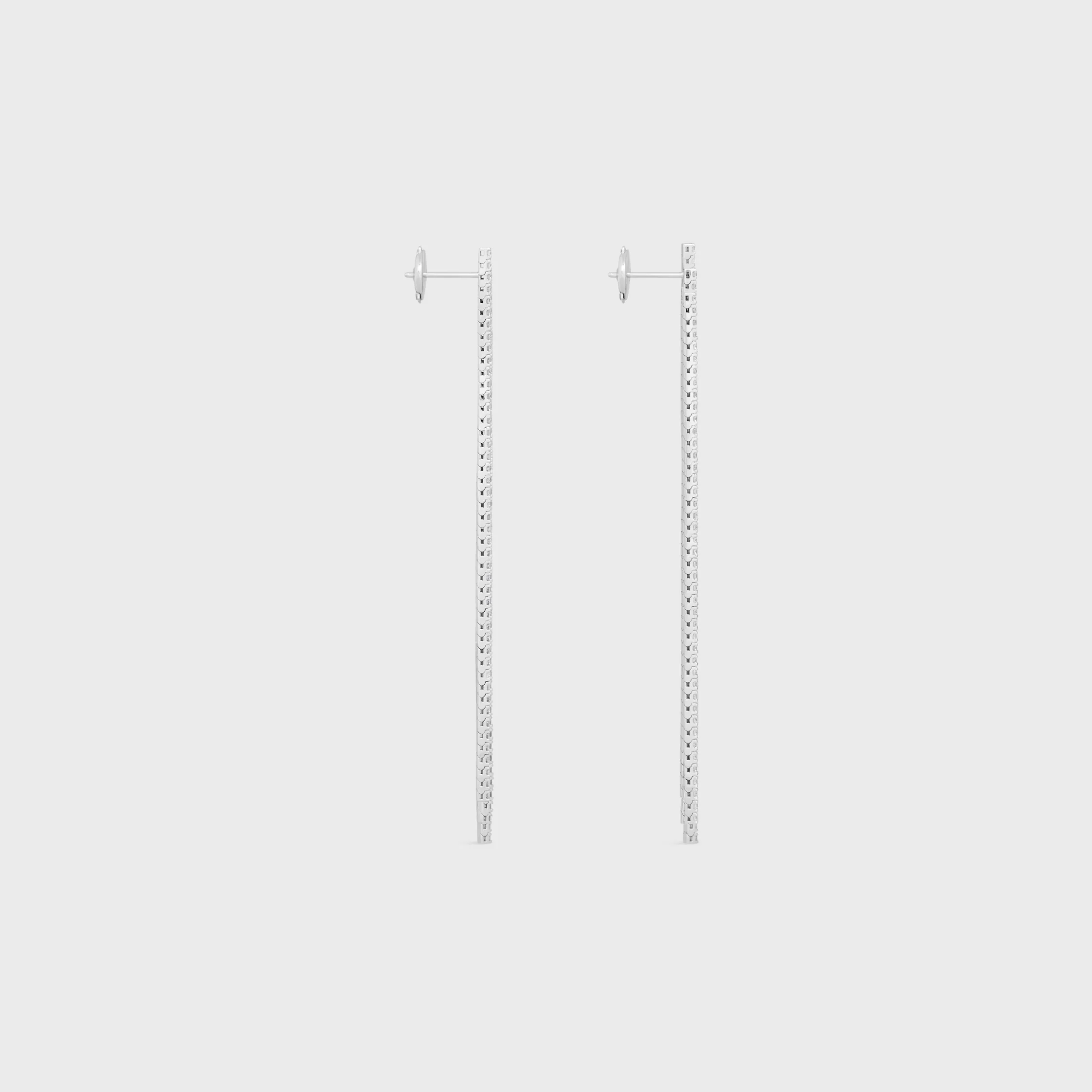 Boucles d'oreilles cocktail tennis en or blanc et diamants