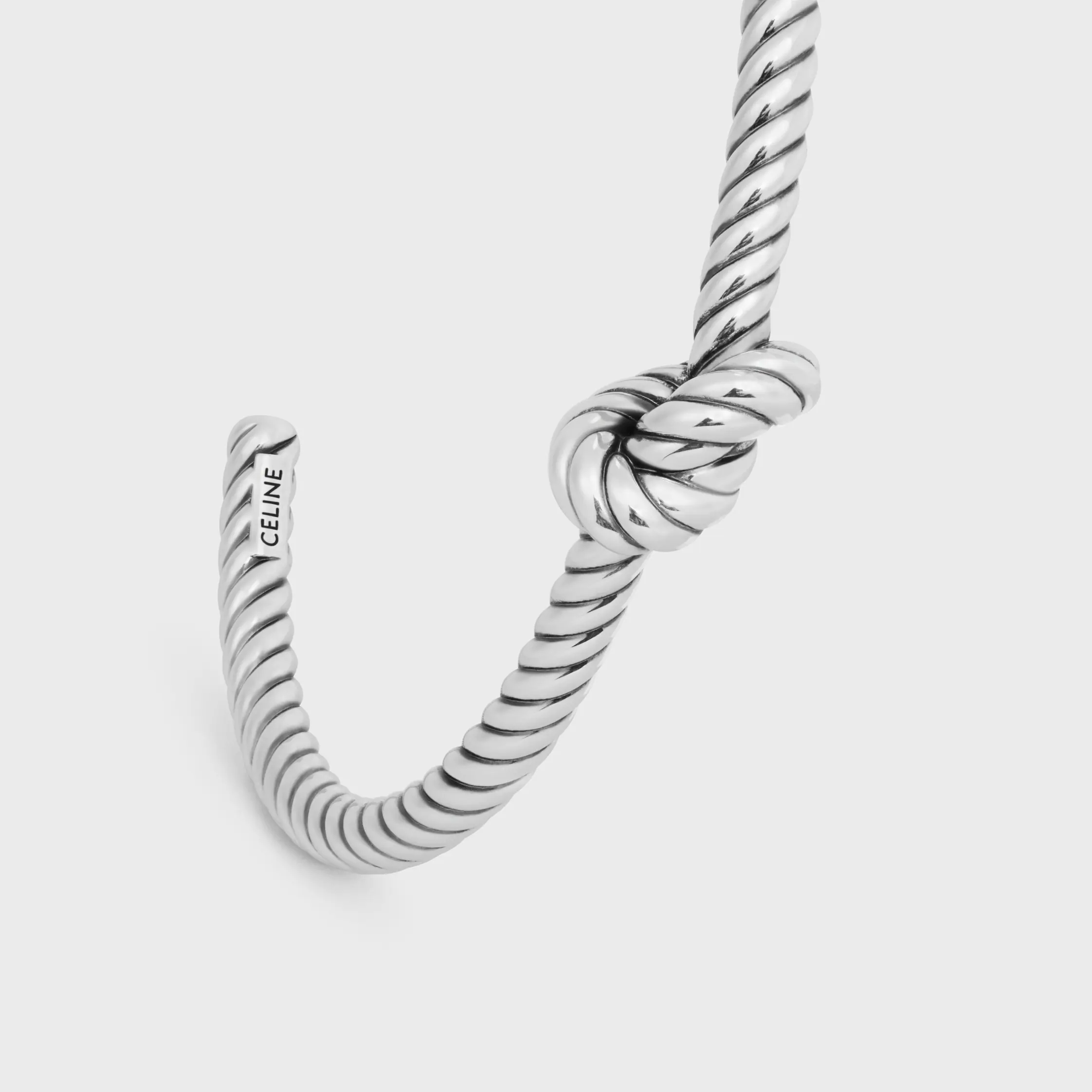 Bracelet à motif cordes nouées en laiton avec finition rhodiée