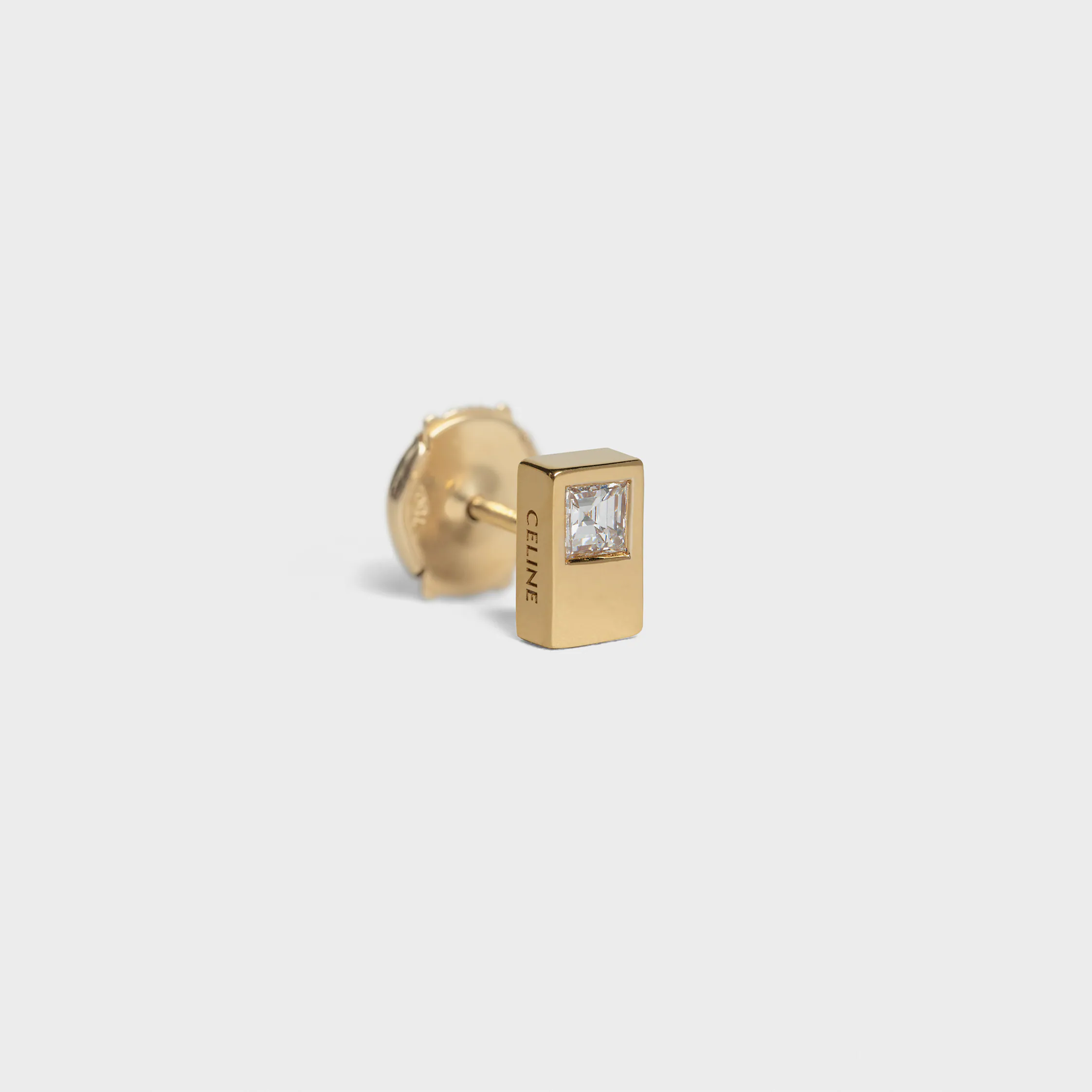 Celine Double Pendent Carré en Or Jaune et Diamant