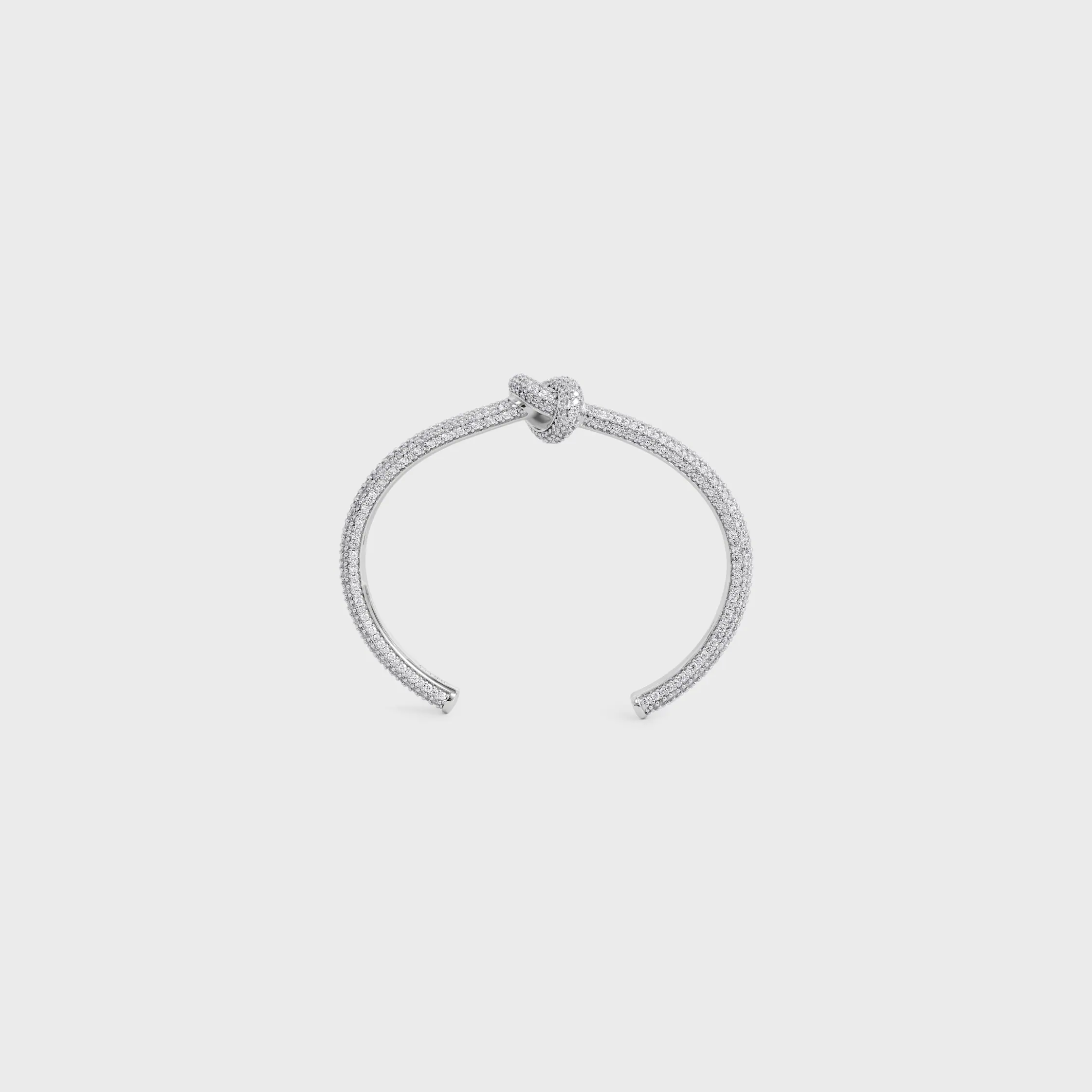 Bracelet à nœud Strass et laiton avec finition rhodiée