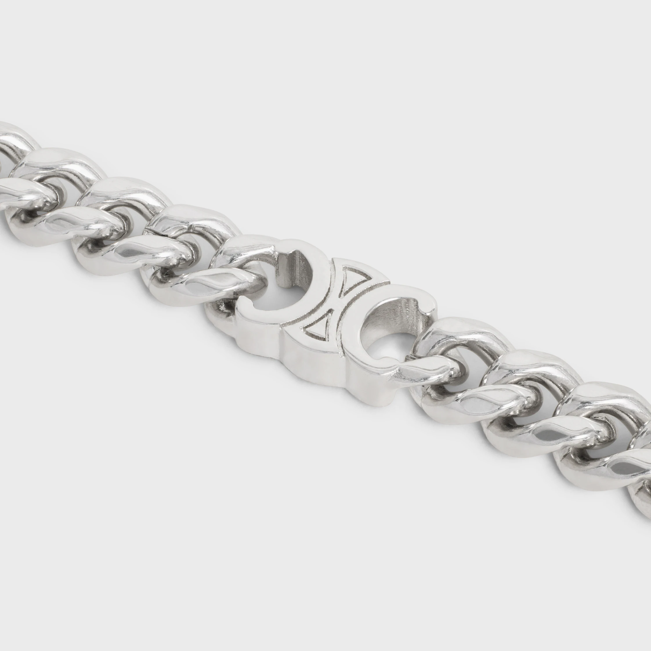 Bracelet Gourmette Triomphe Petite en laiton avec finition rhodiée