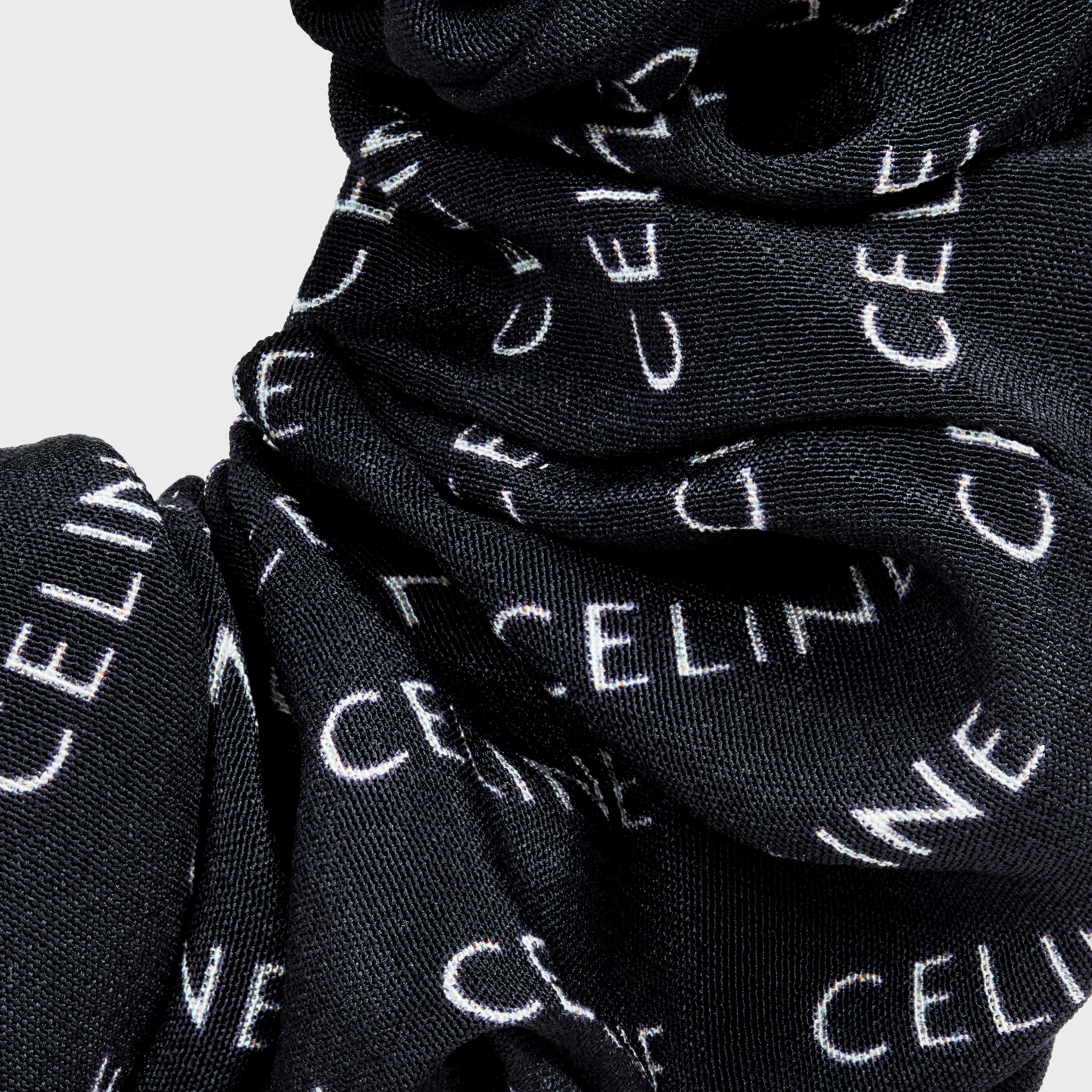 Celine Scrunchy Rayure en soie et laiton avec finition or