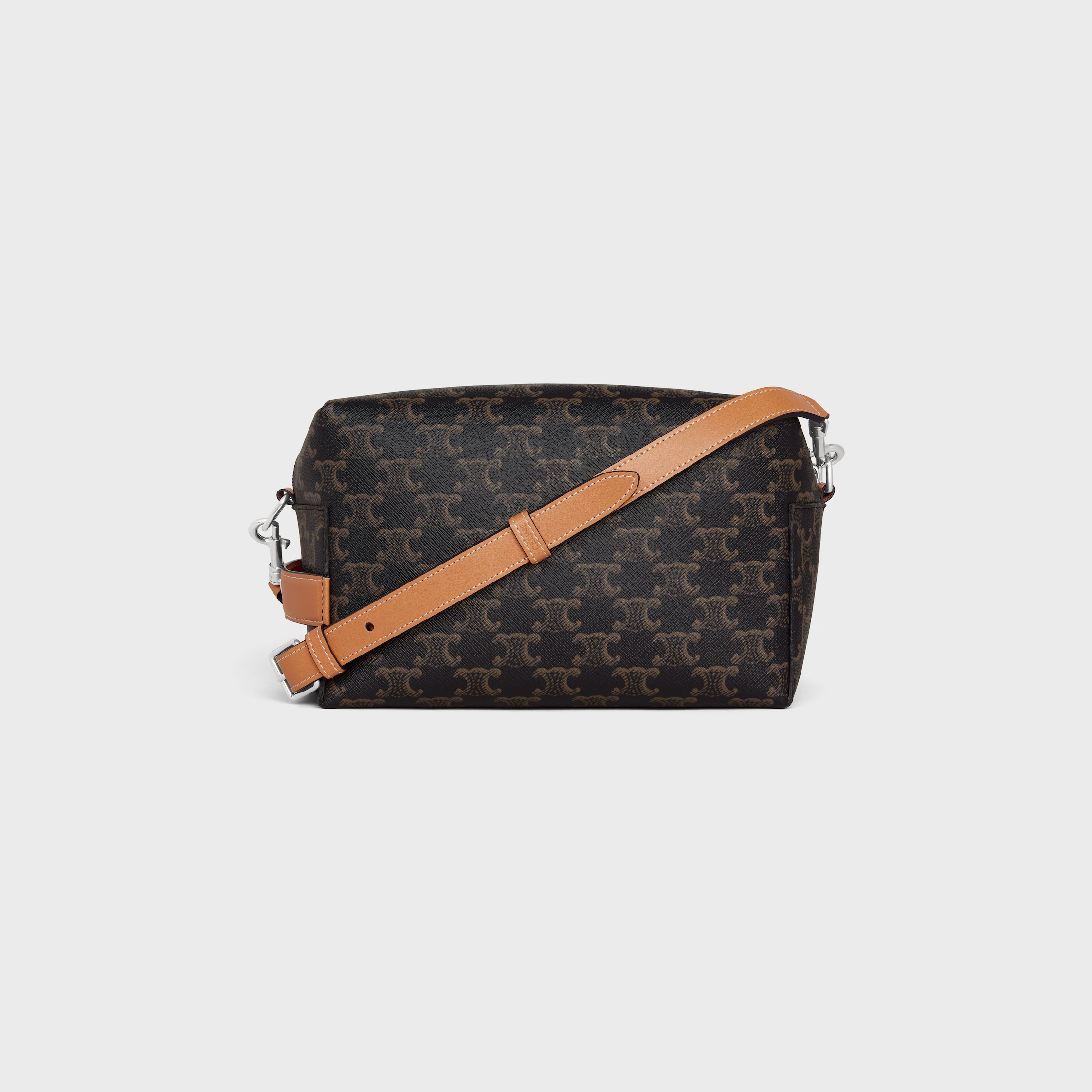 SAC À MAIN PORTÉE À L'ÉPAULE EN TOILE TRIOMPHE ET CUIR DE VEAU