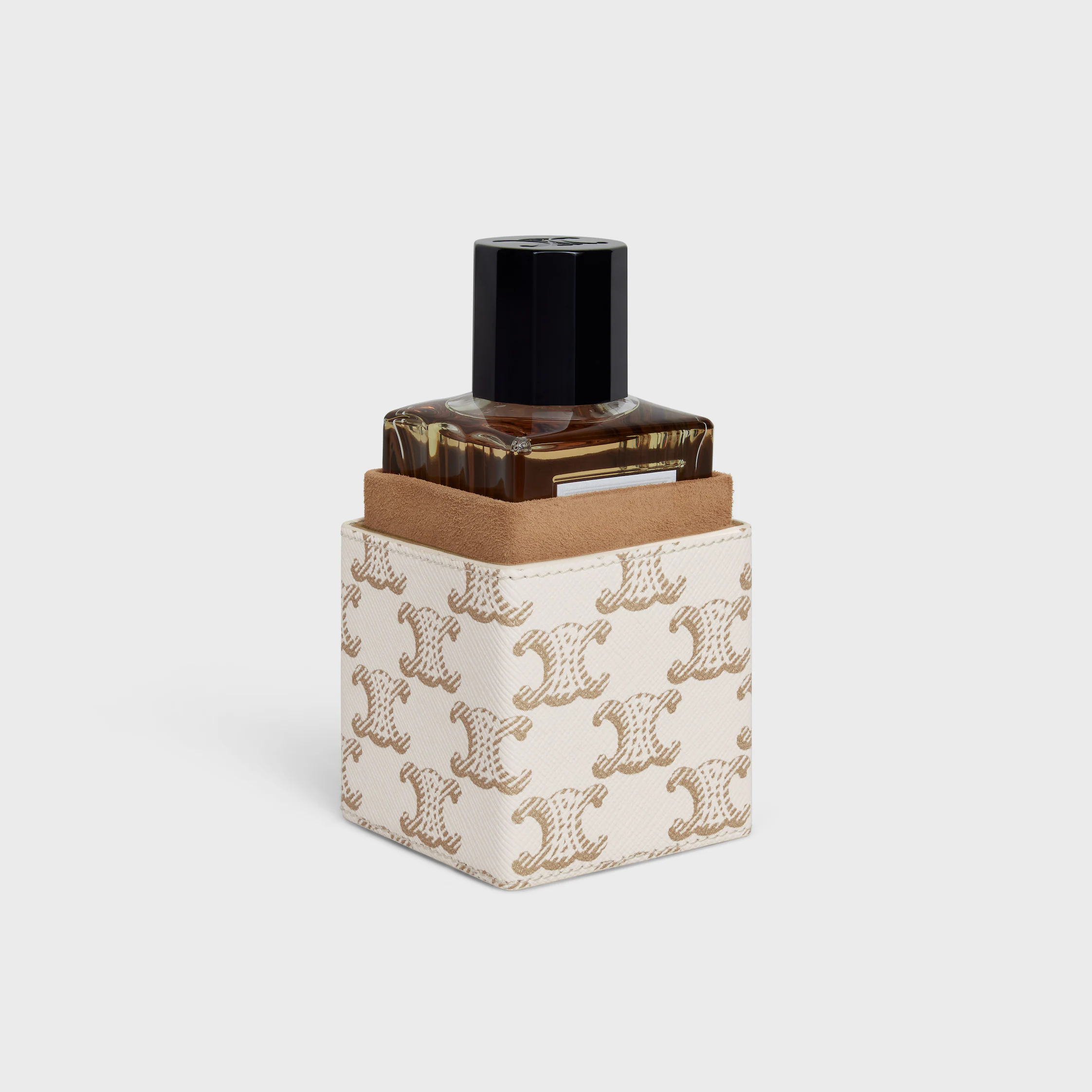 Étui à parfum 100 ml en toile Triomphe et cuir de veau