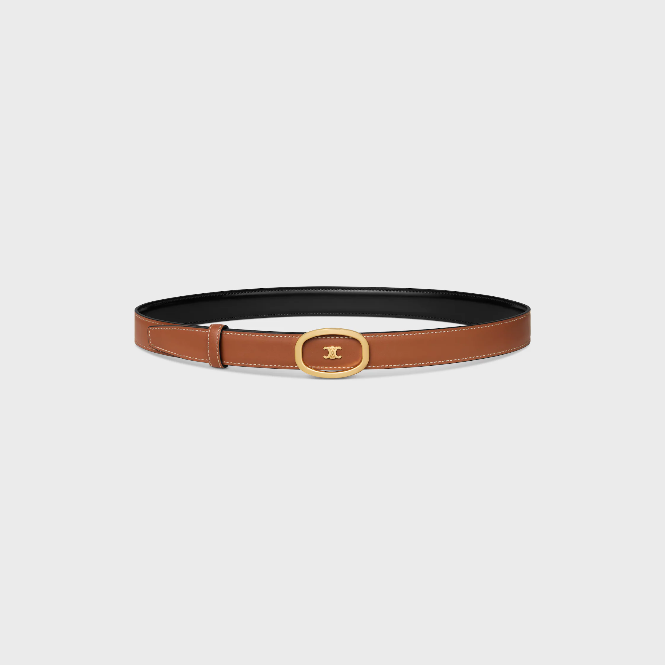 Ceinture Celine Alix réversible 25 mm moyen en cuir taurillon et cuir naturel