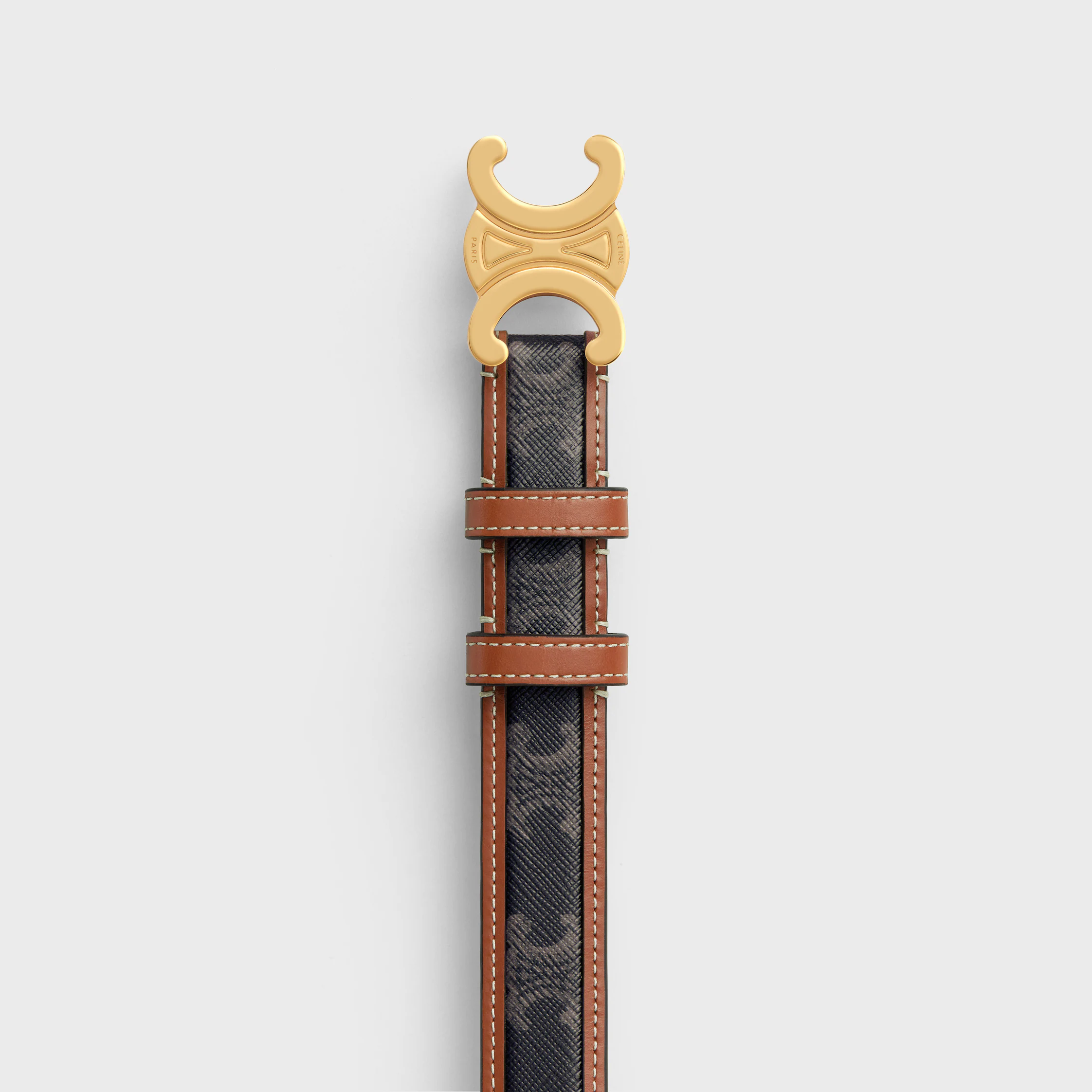 Ceinture Triomphe 25 mm Moyen en toile Triomphe et cuir de veau