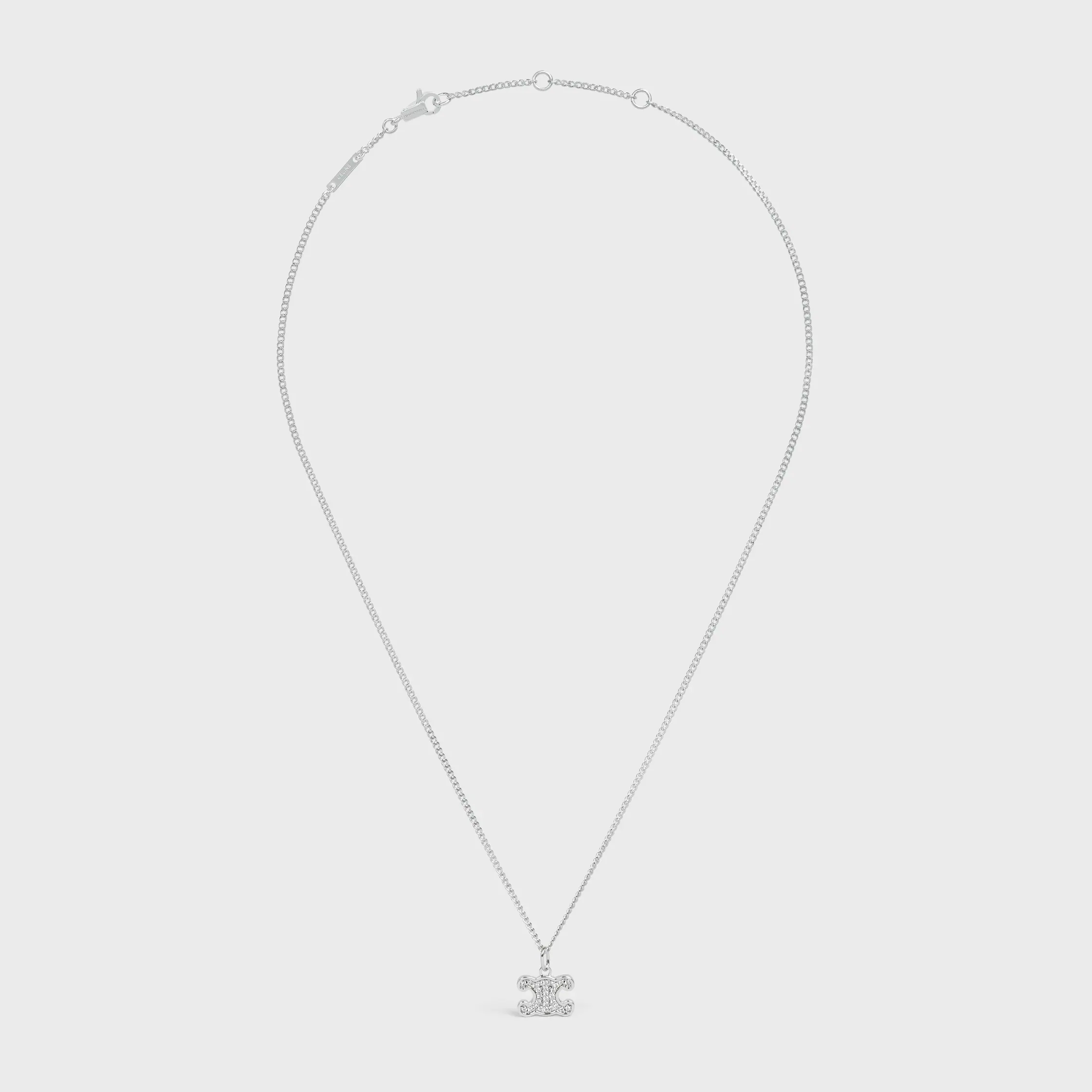 Collier Triomphe en laiton avec finition rhodiée et cristaux