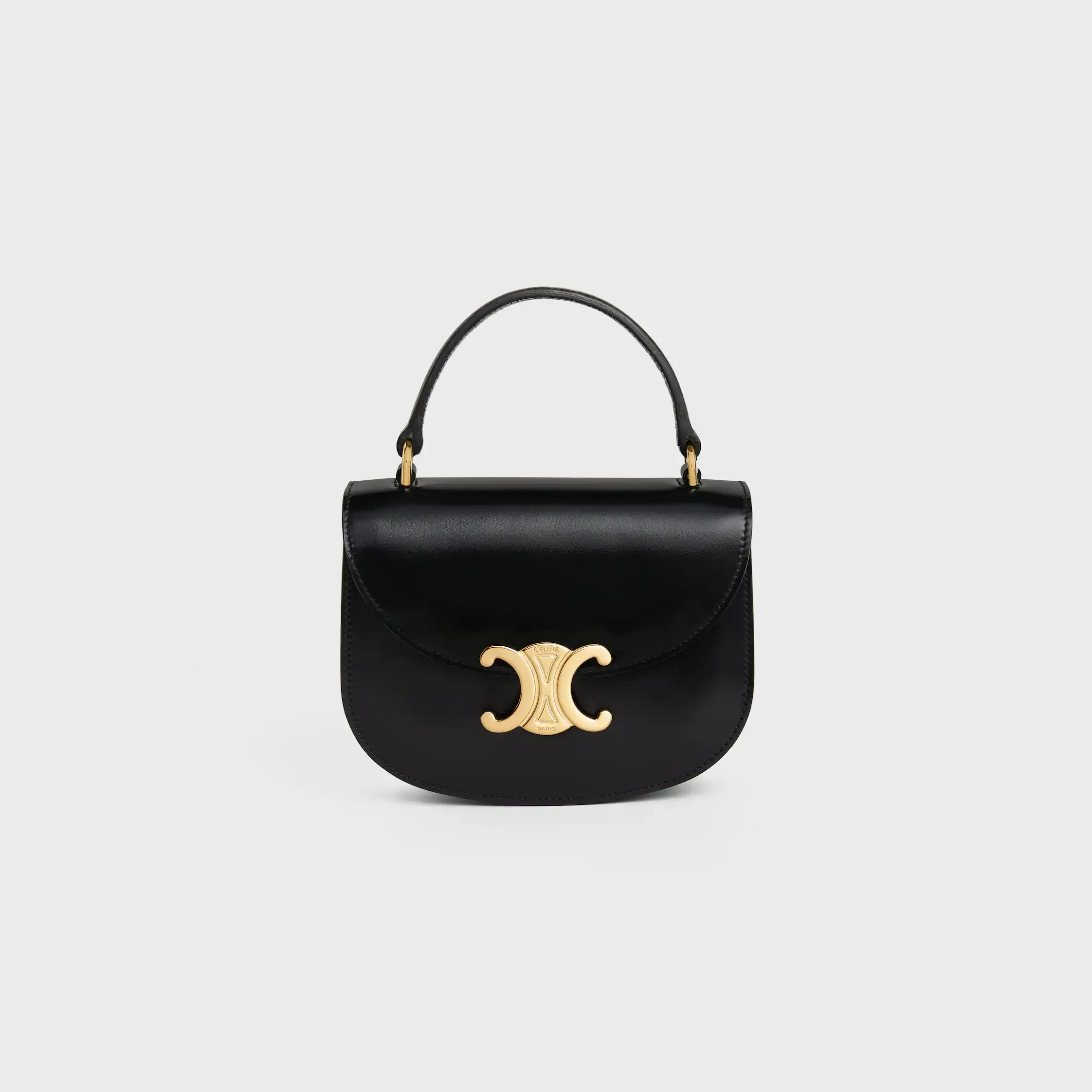 MINI BESACE CLEA EN CUIR DE VEAU BRILLANT