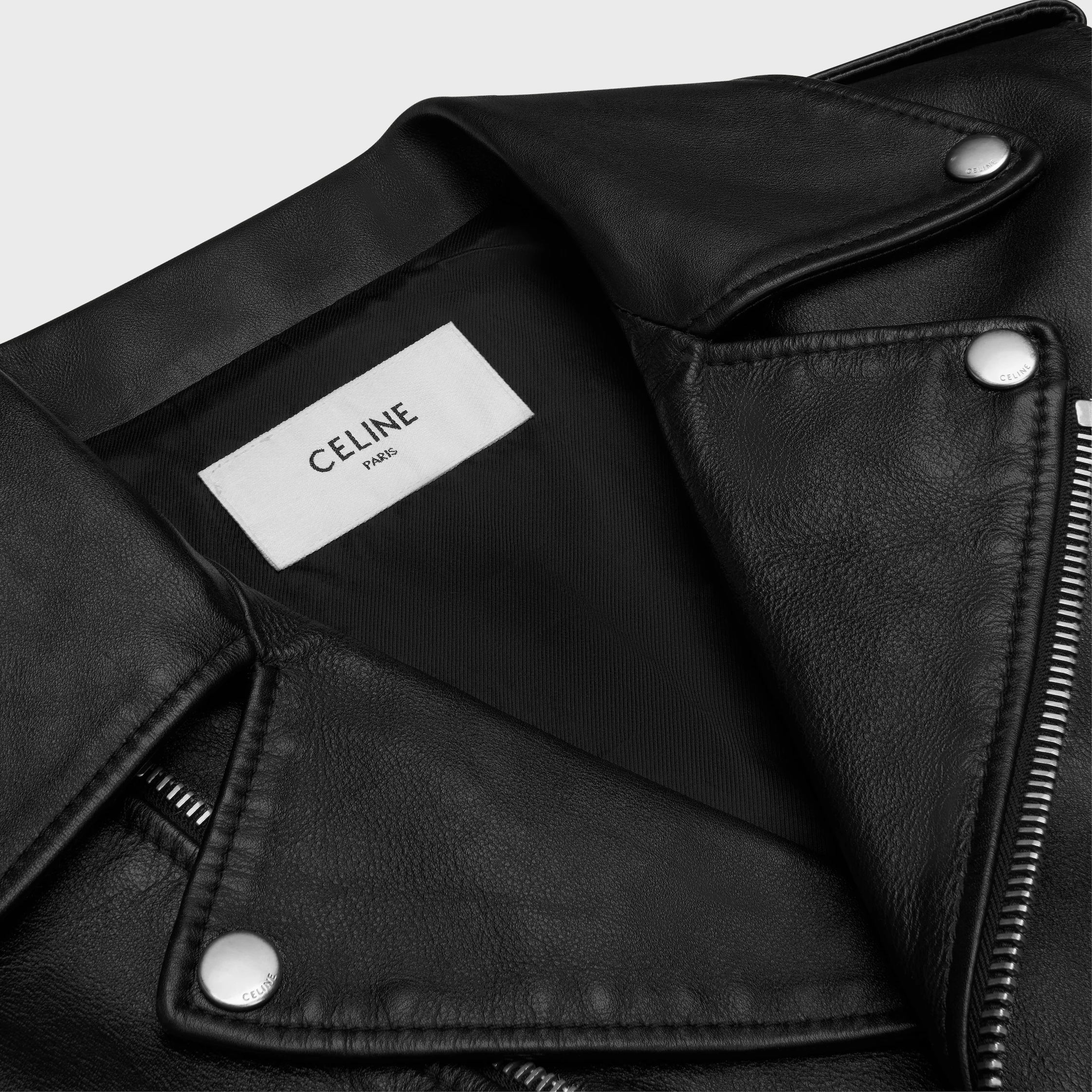 blouson classique en cuir de veau