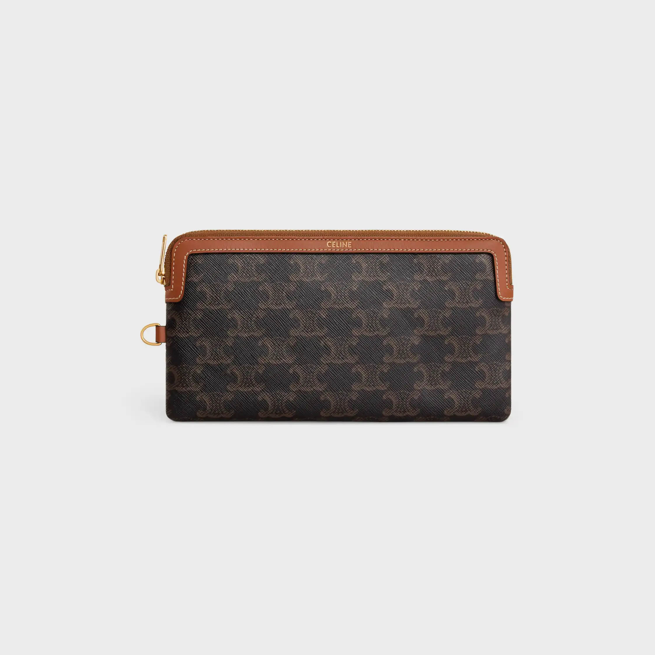 PETIT SAC LONG A BANDEAU EN CANVAS TRIOMPHE ET CUIR DE VEAU