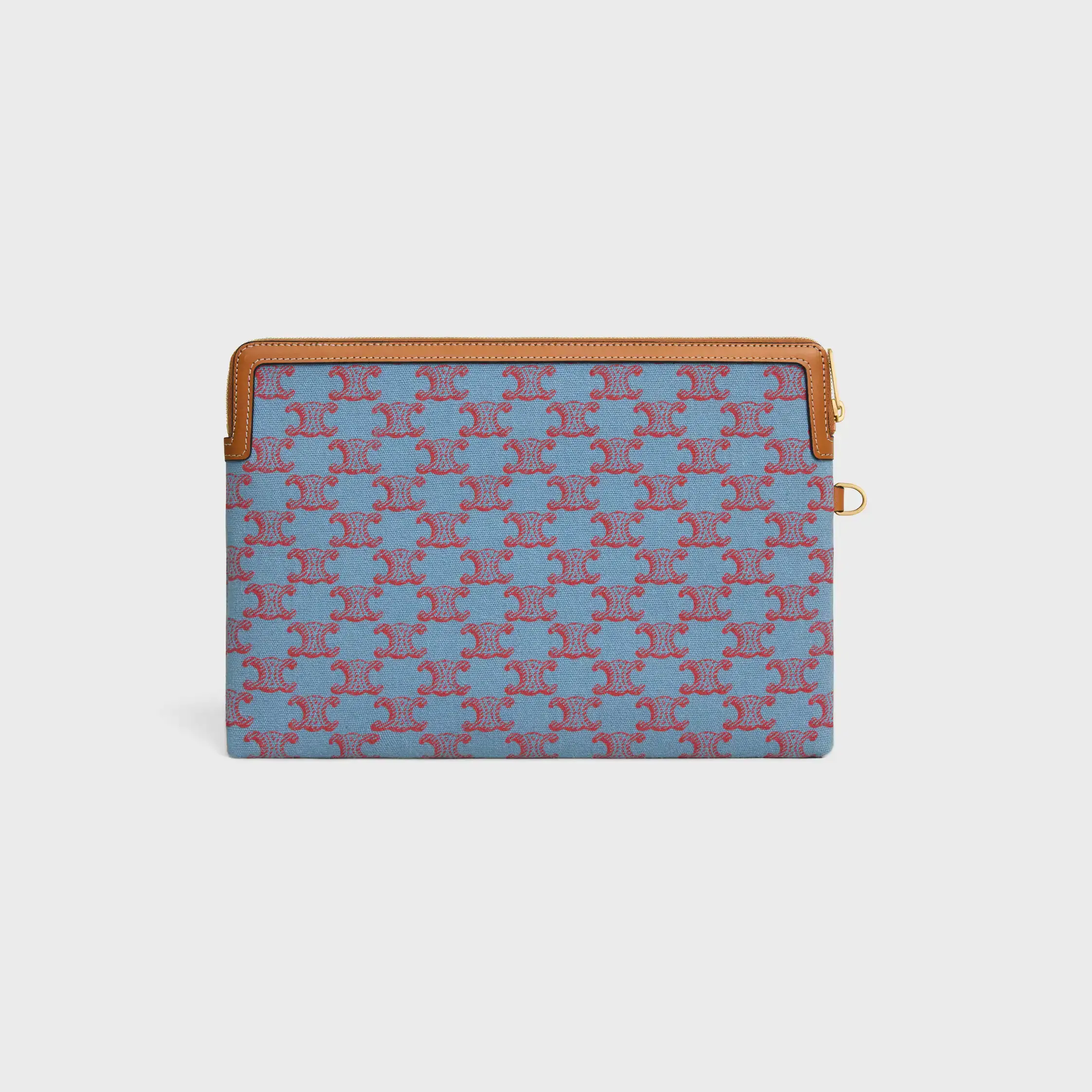 PETIT PORTÉE AVEC SANGLE CUIR TRIOMPHE EN TISSU AVEC TRIOMPHE SUR TOUTE LA PIÈCE