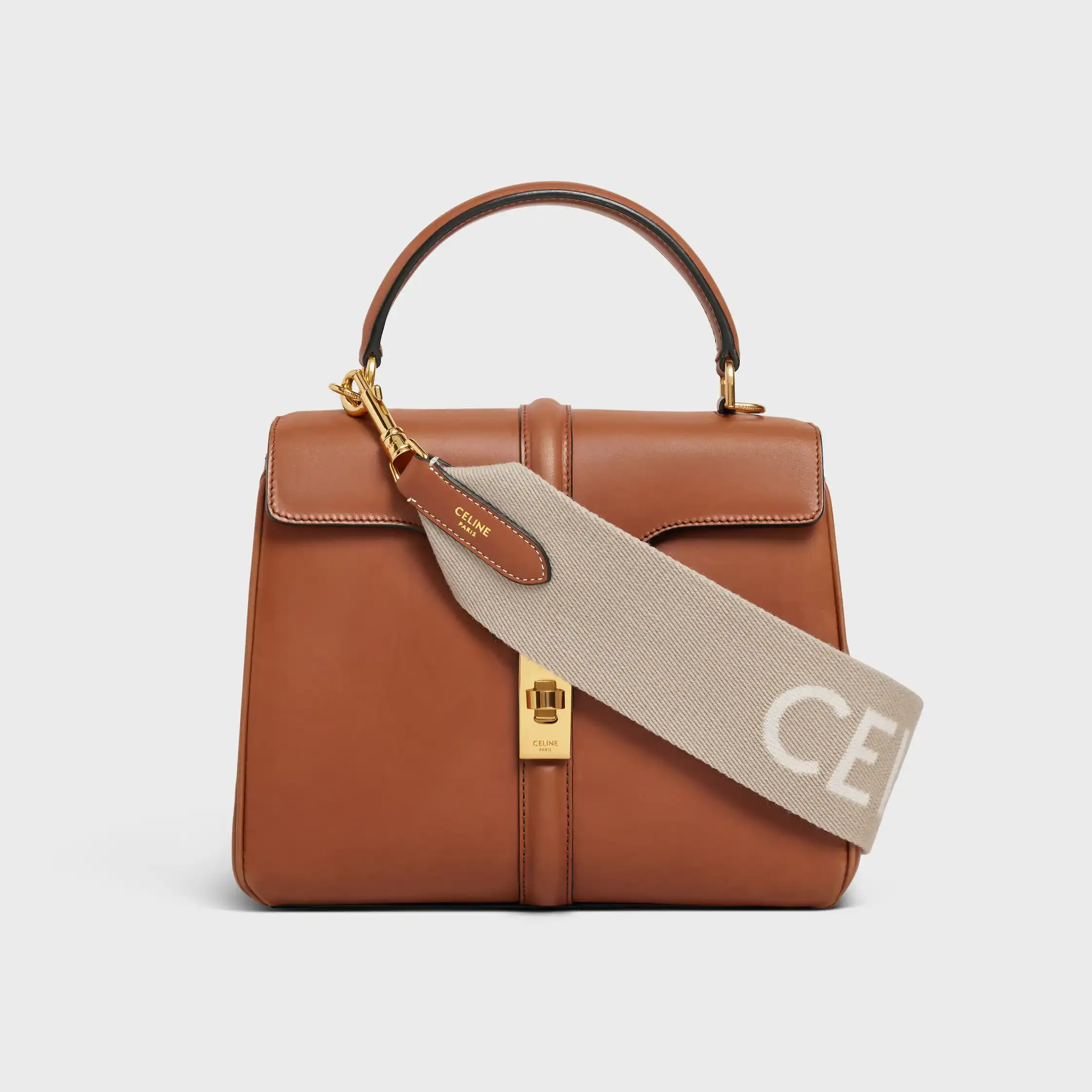 Courroie en laine avec jacquard Celine avec finition or