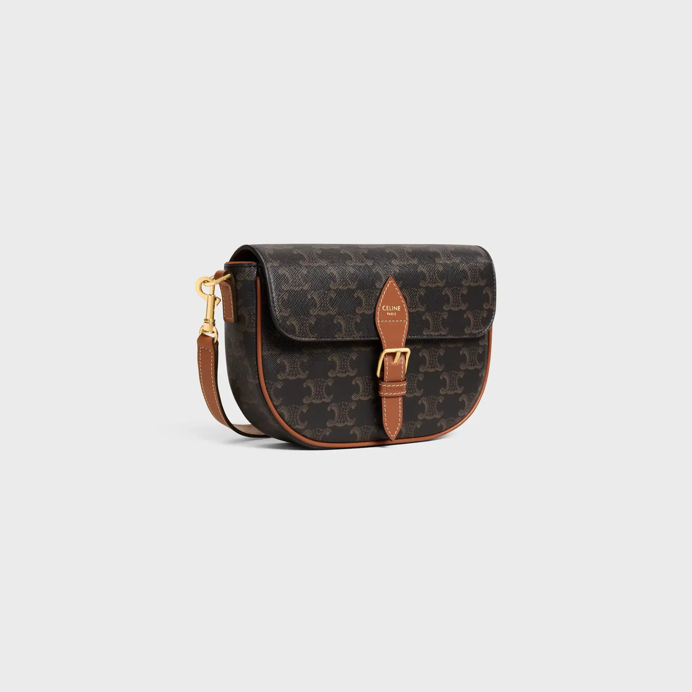 SAC À ÉPAULE FOLCO EN TOILE TRIOMPHE ET VEAU