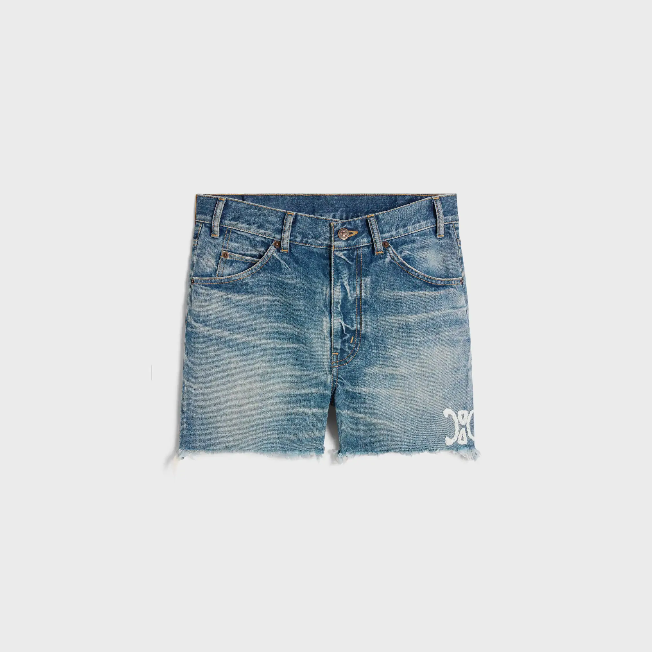 shorts skate en denim lavage ciel électrique