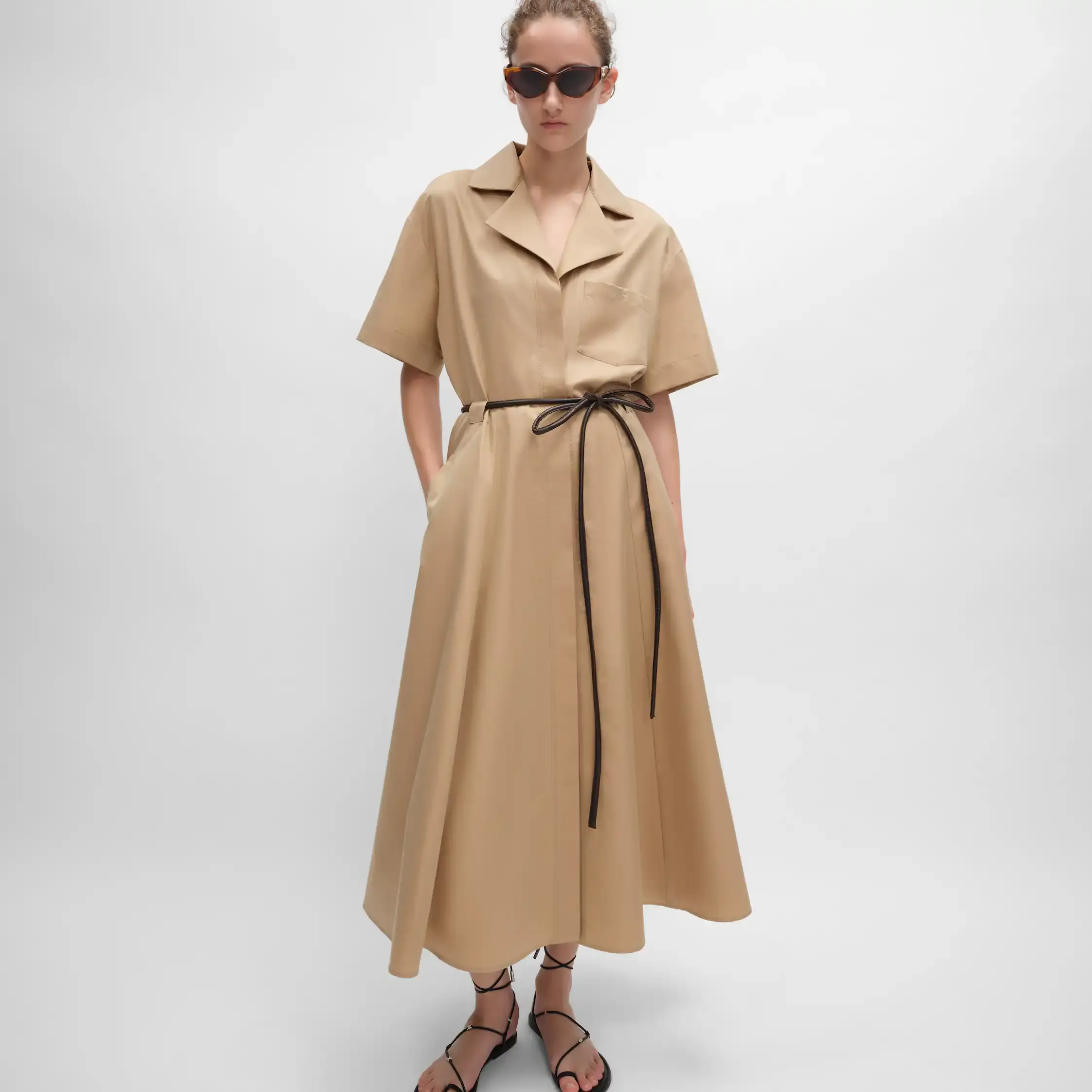 robe en coton et tissu twill de soie