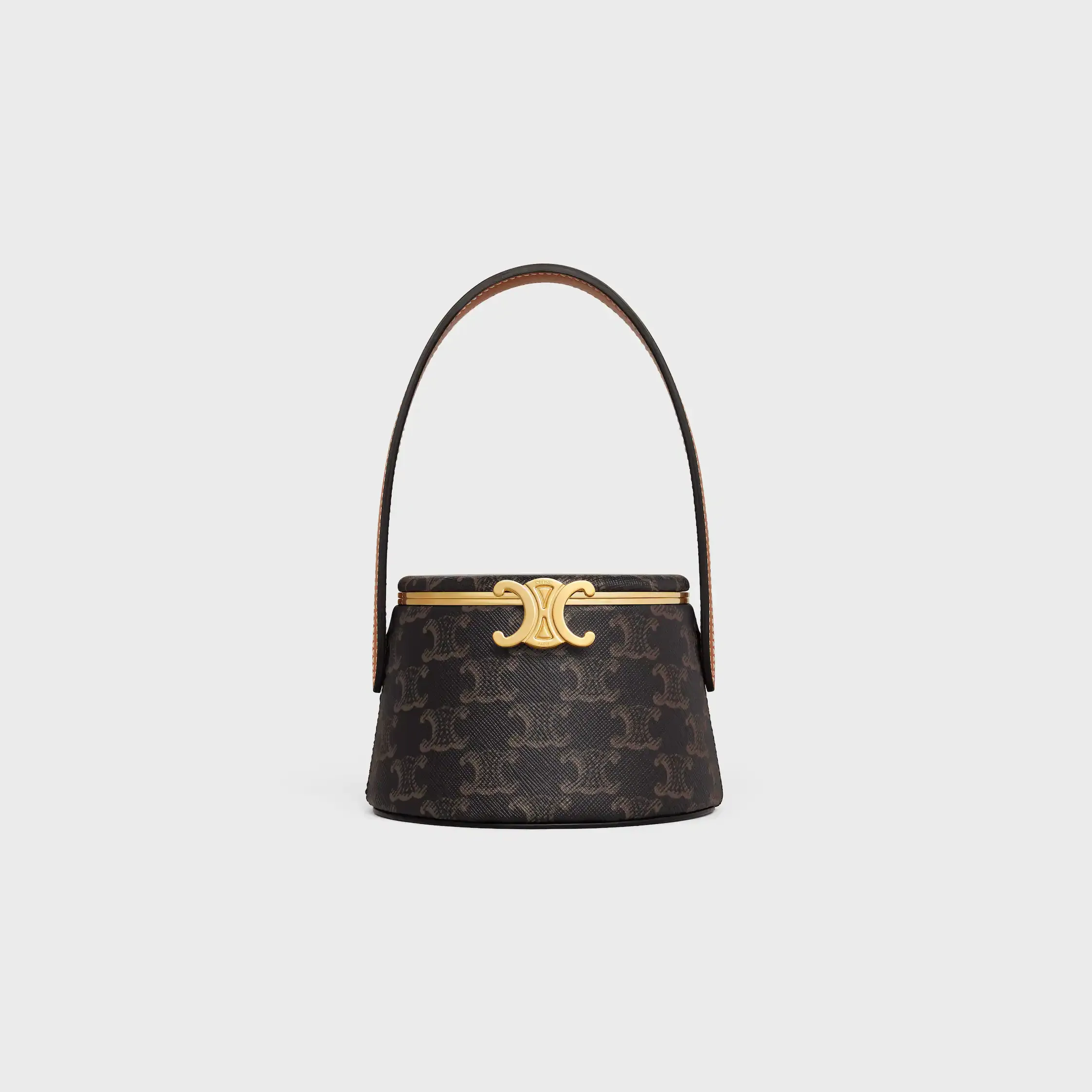 MINAUDIÈRE NINA CELINE EN PEAU DE MOUTON AVEC IMPRIMÉ CANVAS TRIOMPHE ET PEAU DE VEAU