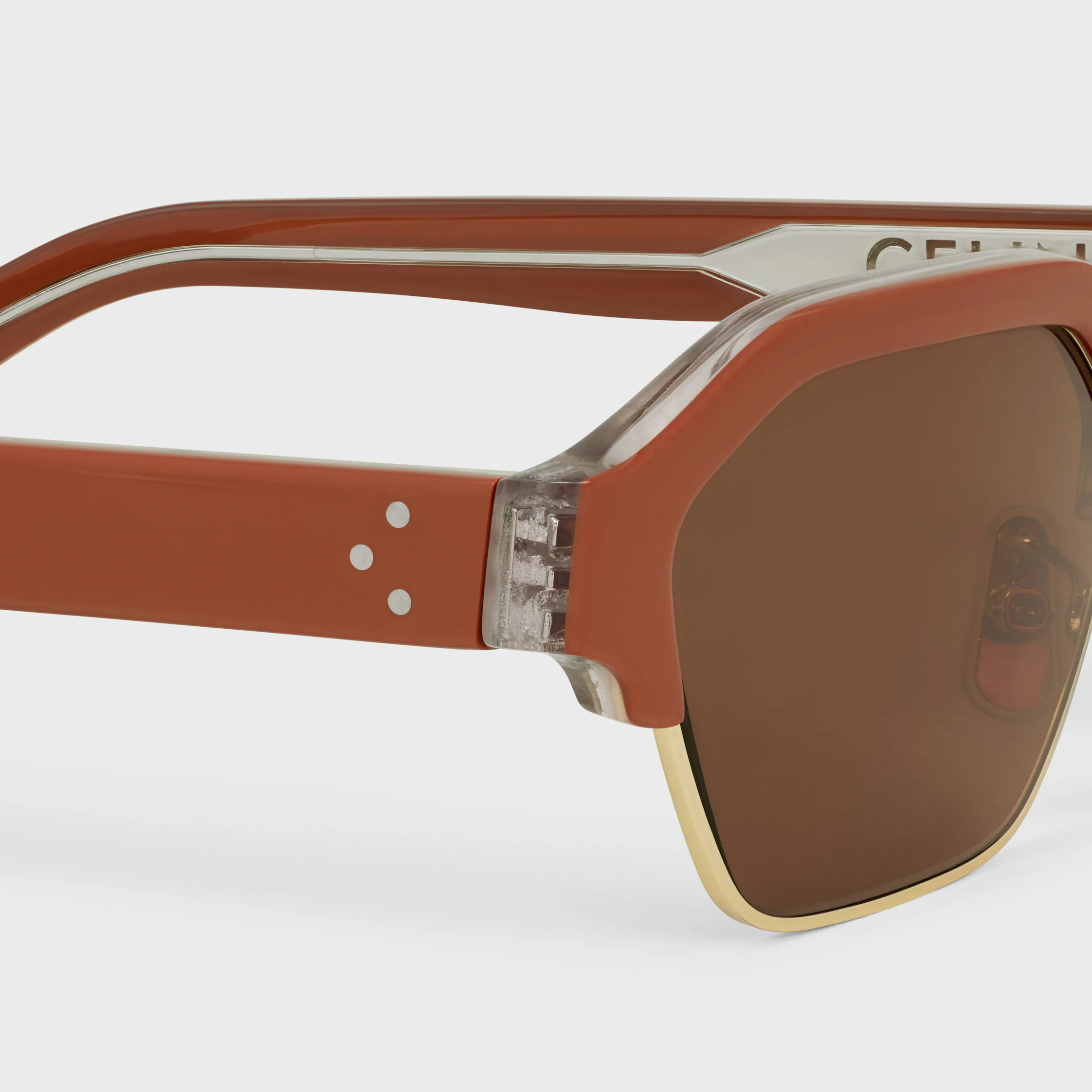 Lunettes de soleil 63 à monture noire en acétate et métal
