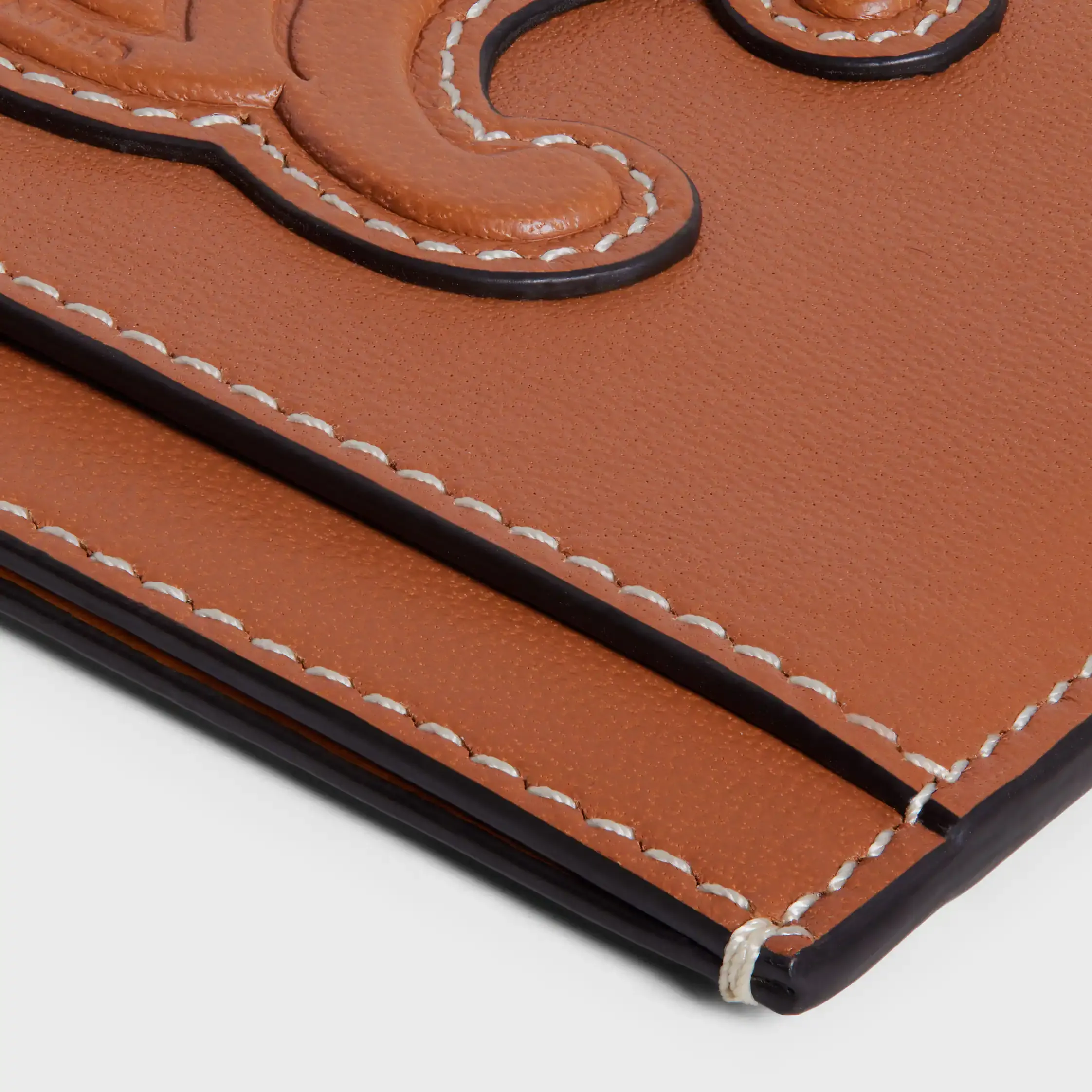 Porte-cartes en peau de mouton lisse