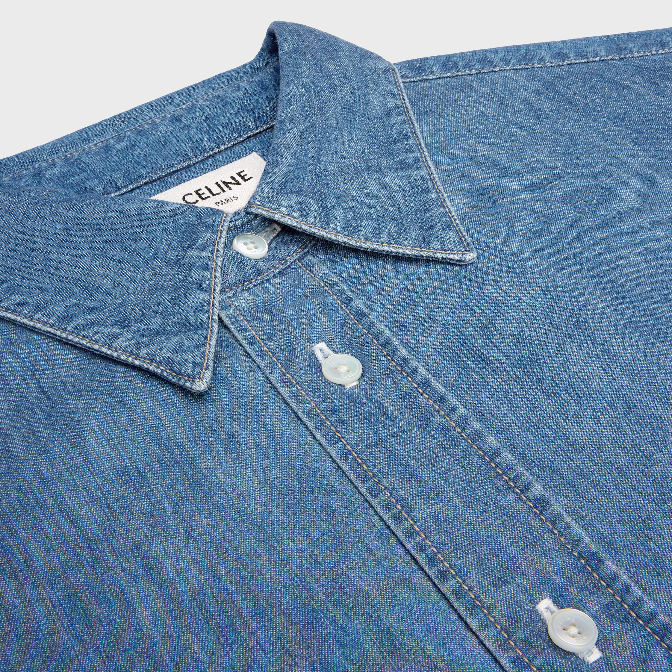 chemise à manches courtes en denim de coton