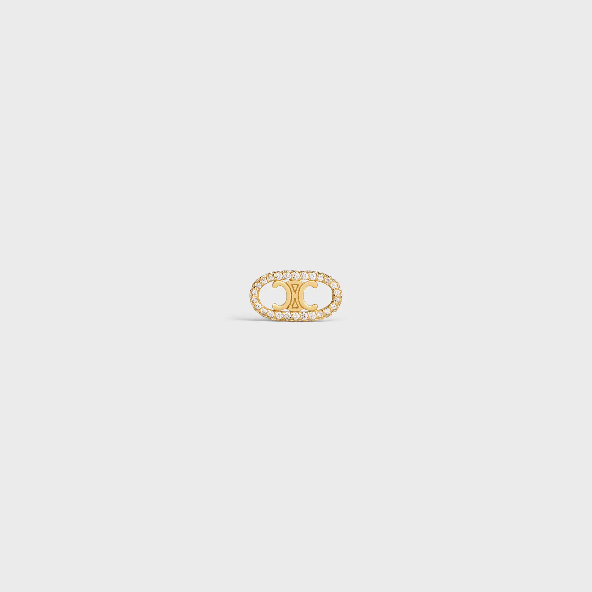 Maillon Triomphe Stud en or jaune et diamants