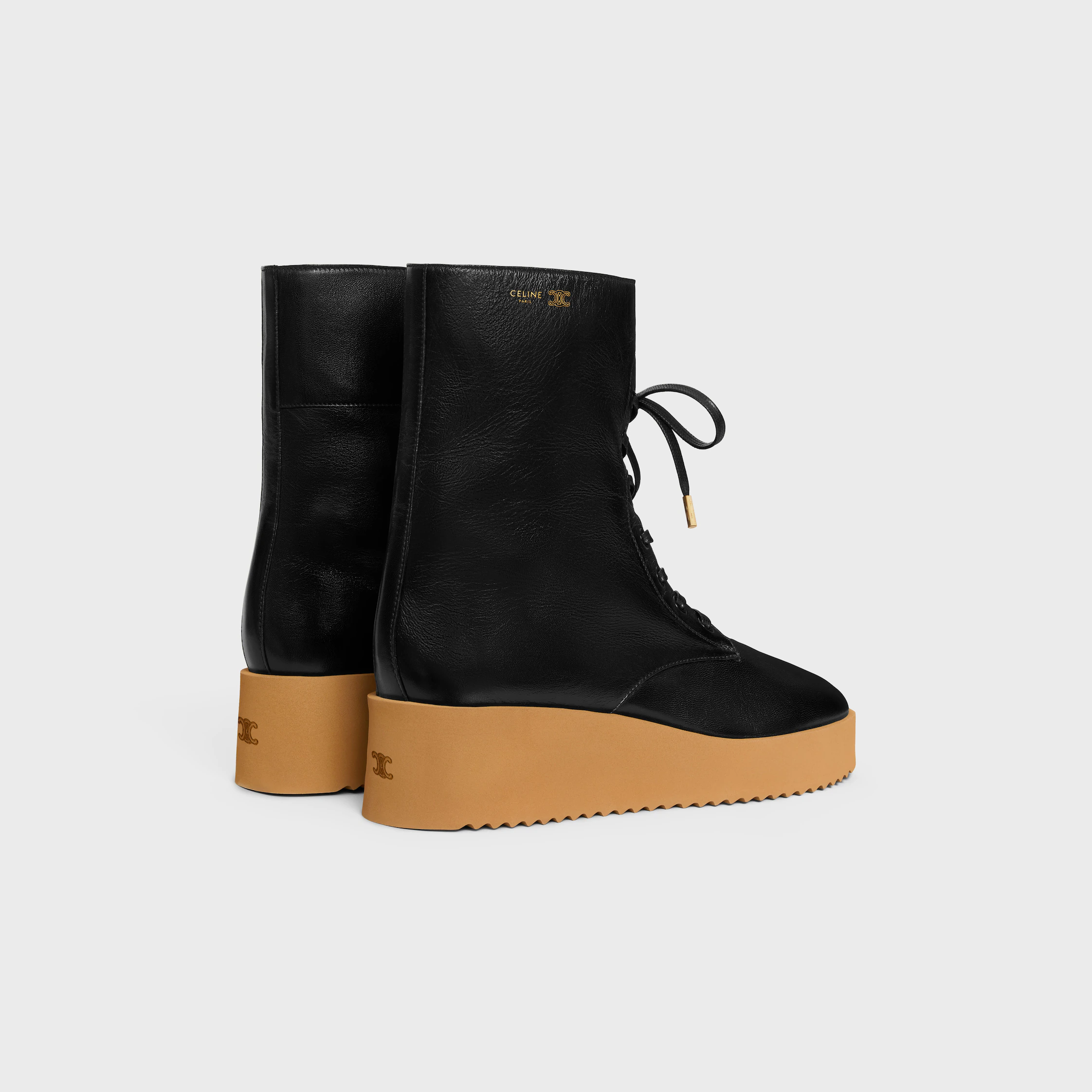 BOTTE A LACETS AUSTIN EN VEAU LACQUÉ