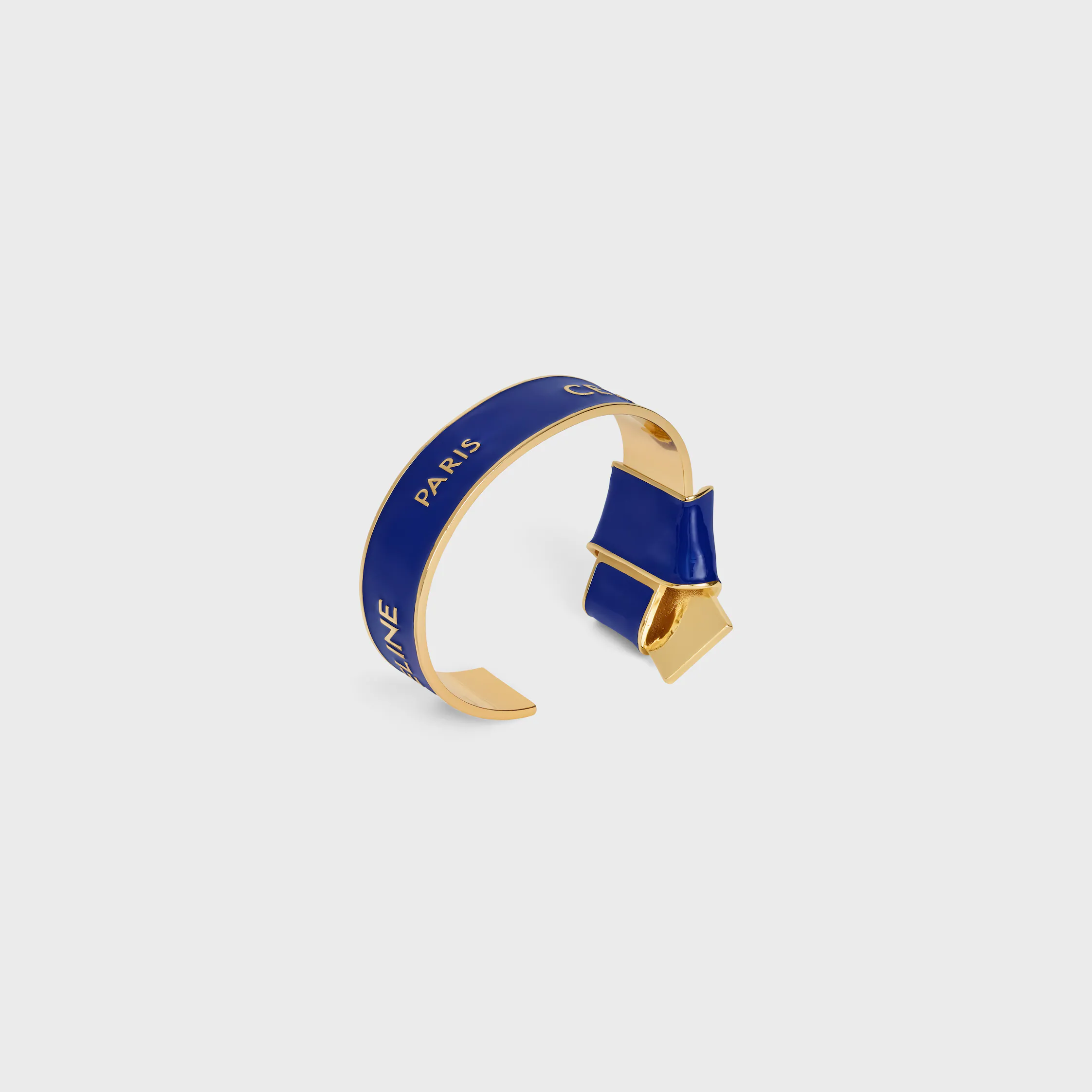 Cuff noué Celine à ruban en émail et laiton avec finition or