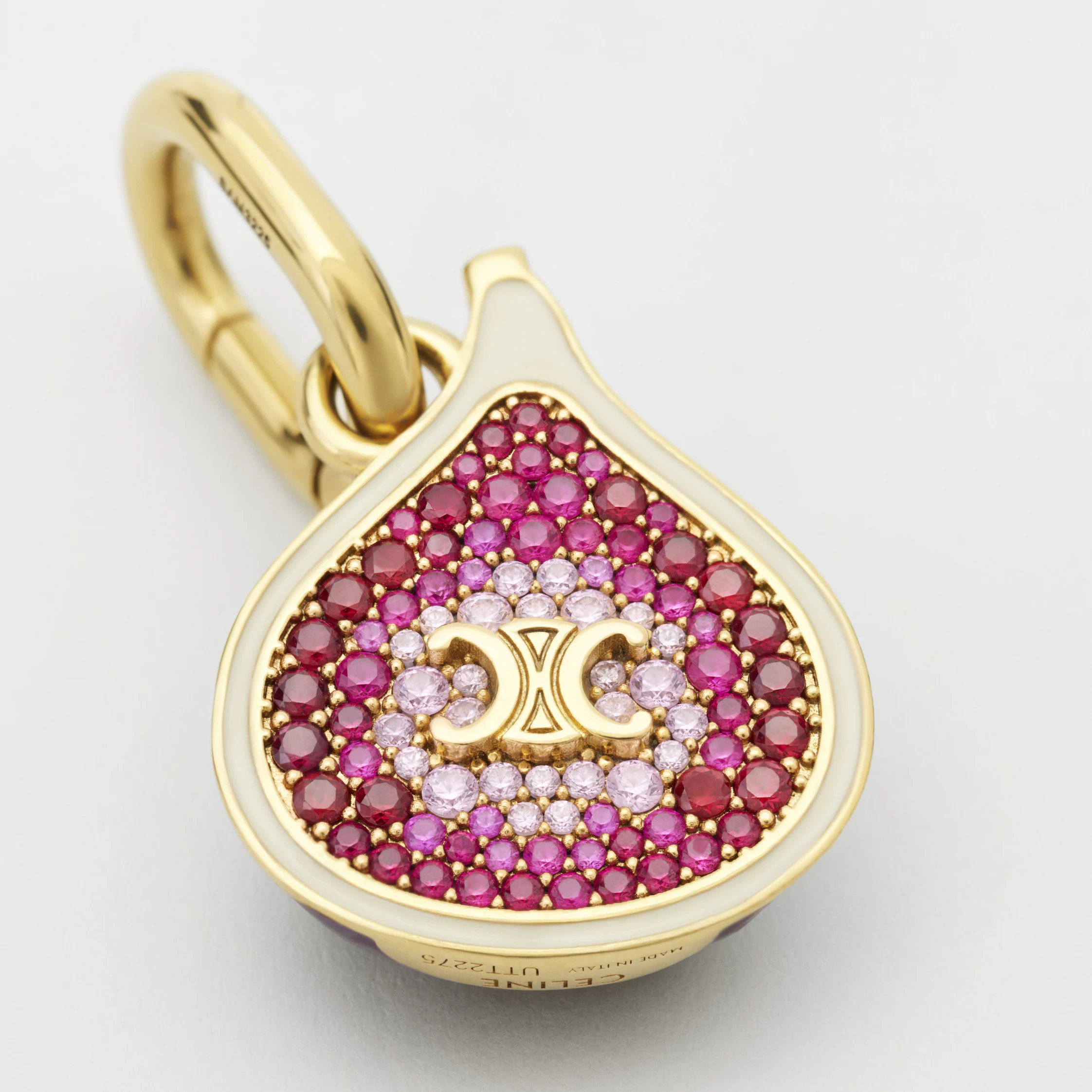 CHARM EN LAITON FINI OR, ÉMAIL ET STRASS