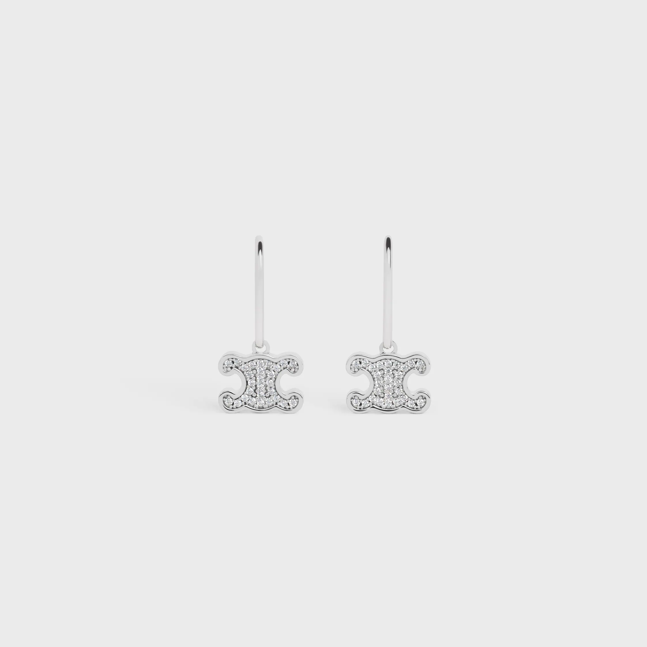 Boucles d'oreilles Triomphe en laiton avec finition rhodiée et cristaux
