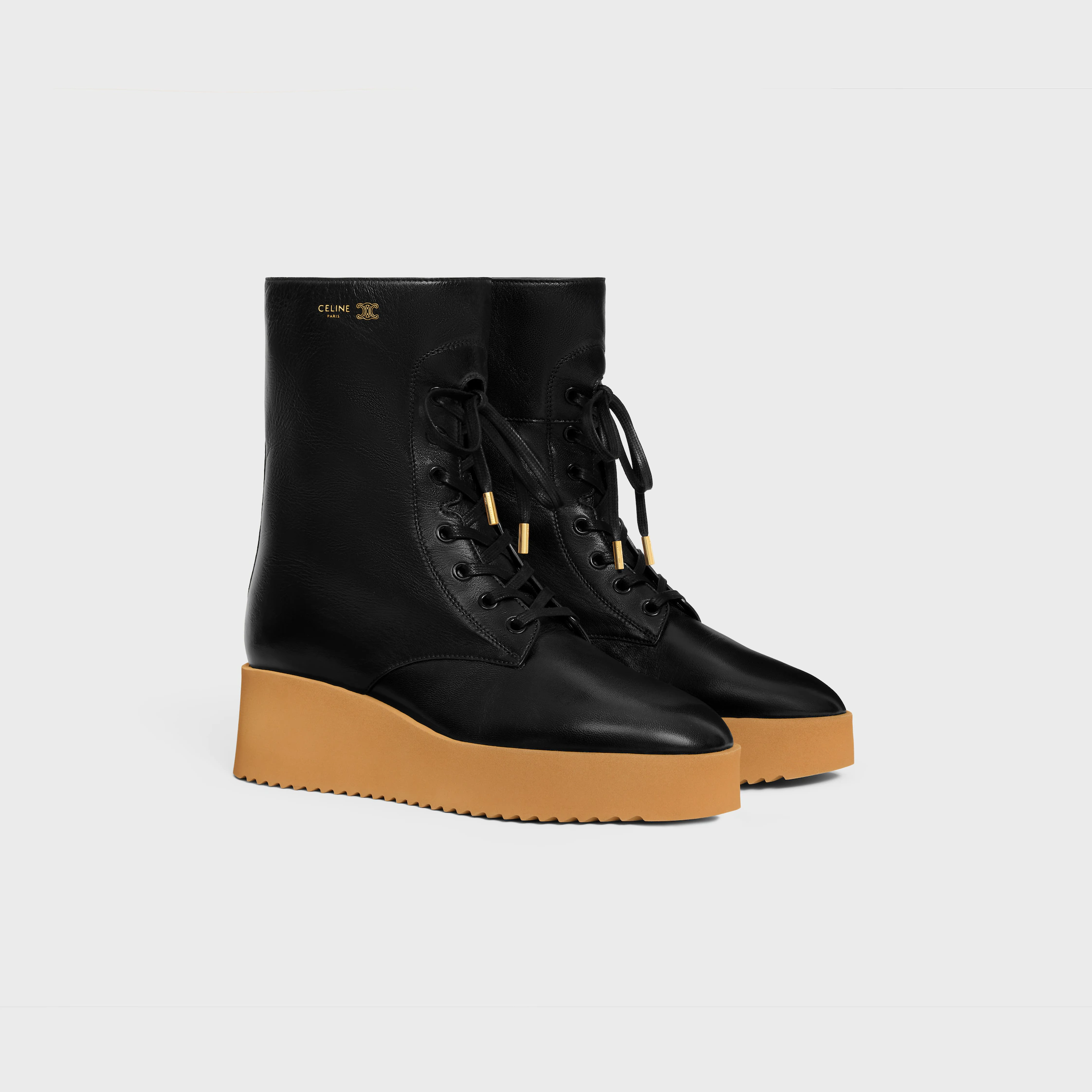 BOTTE A LACETS AUSTIN EN VEAU LACQUÉ
