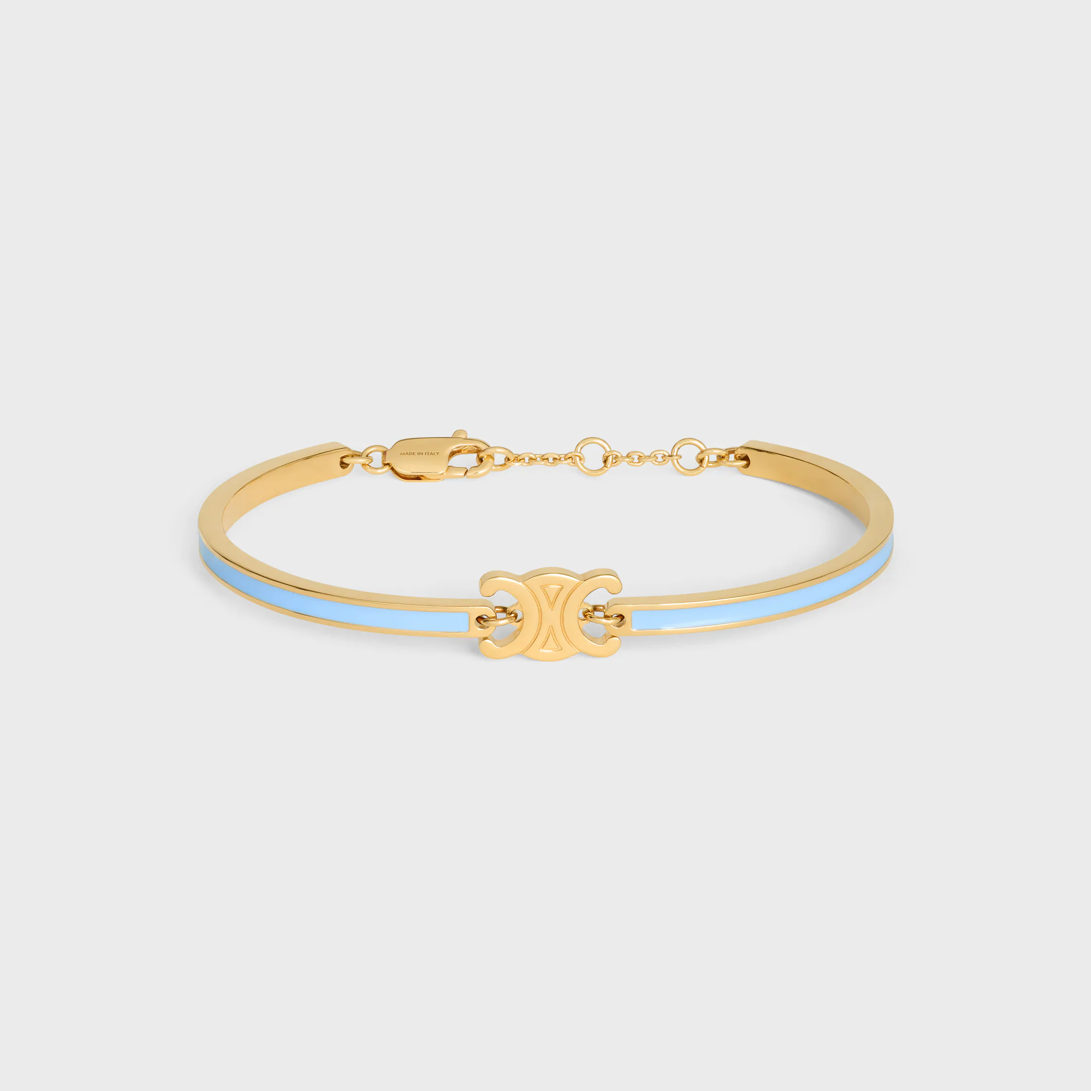 Bracelet articulé Triomphe en émail et laiton fini or