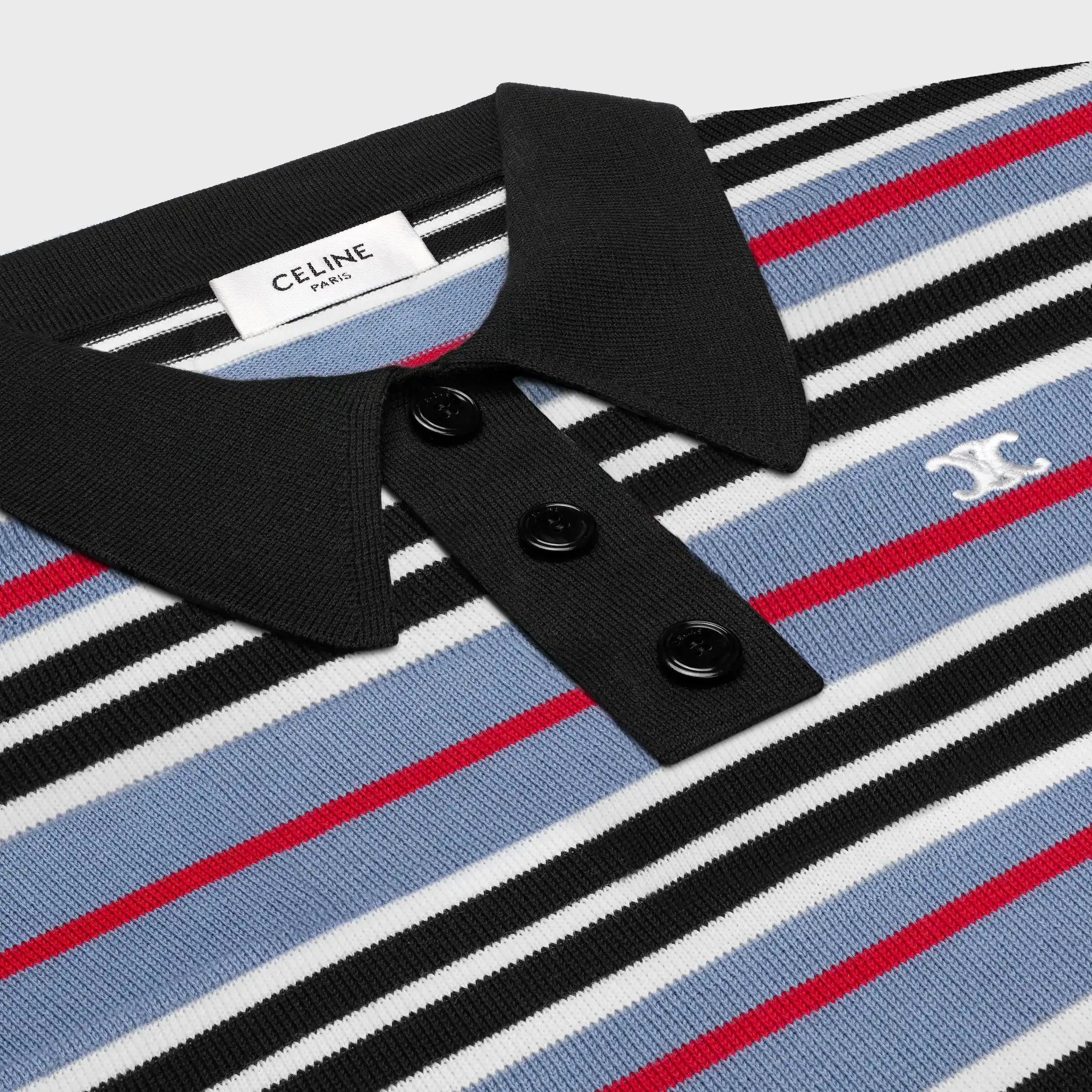 polo cropped en coton rayé