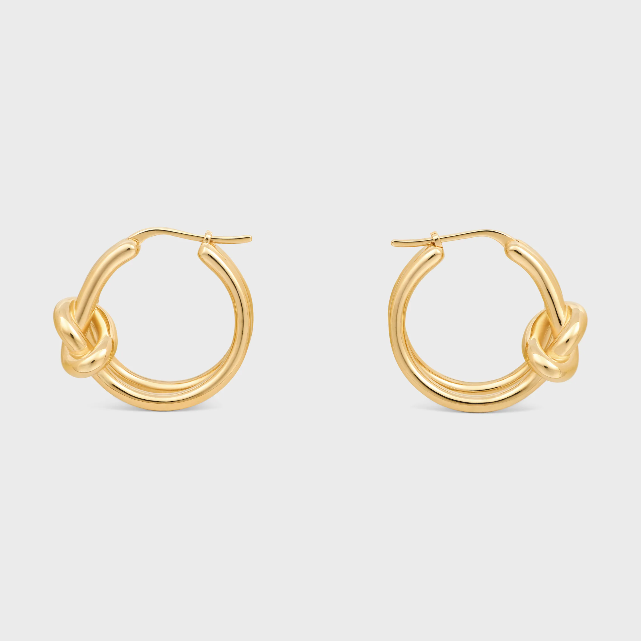 Boucles d'oreilles doubles en laiton avec finition or
