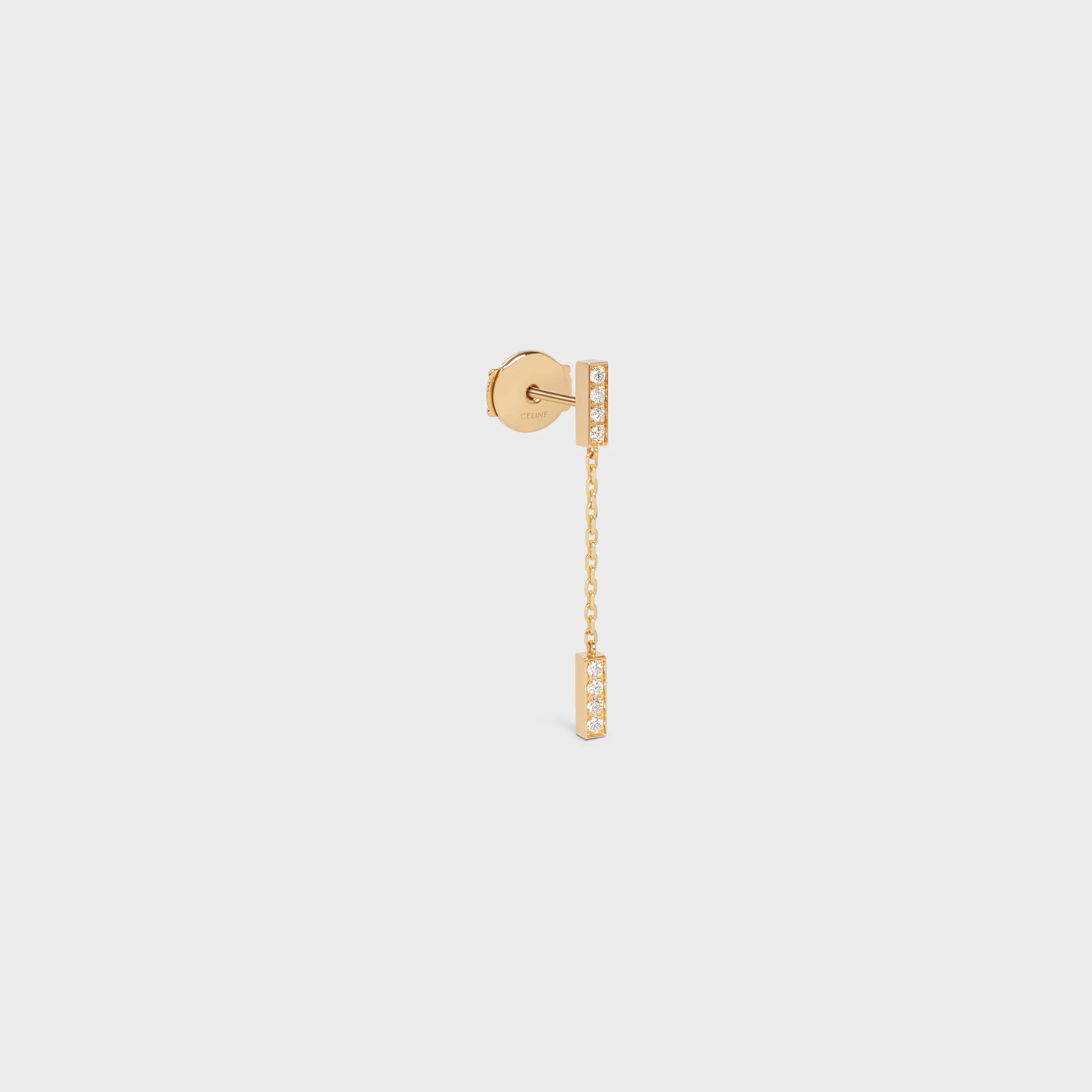 Boucle d'oreille double Celine Line en or jaune et diamants