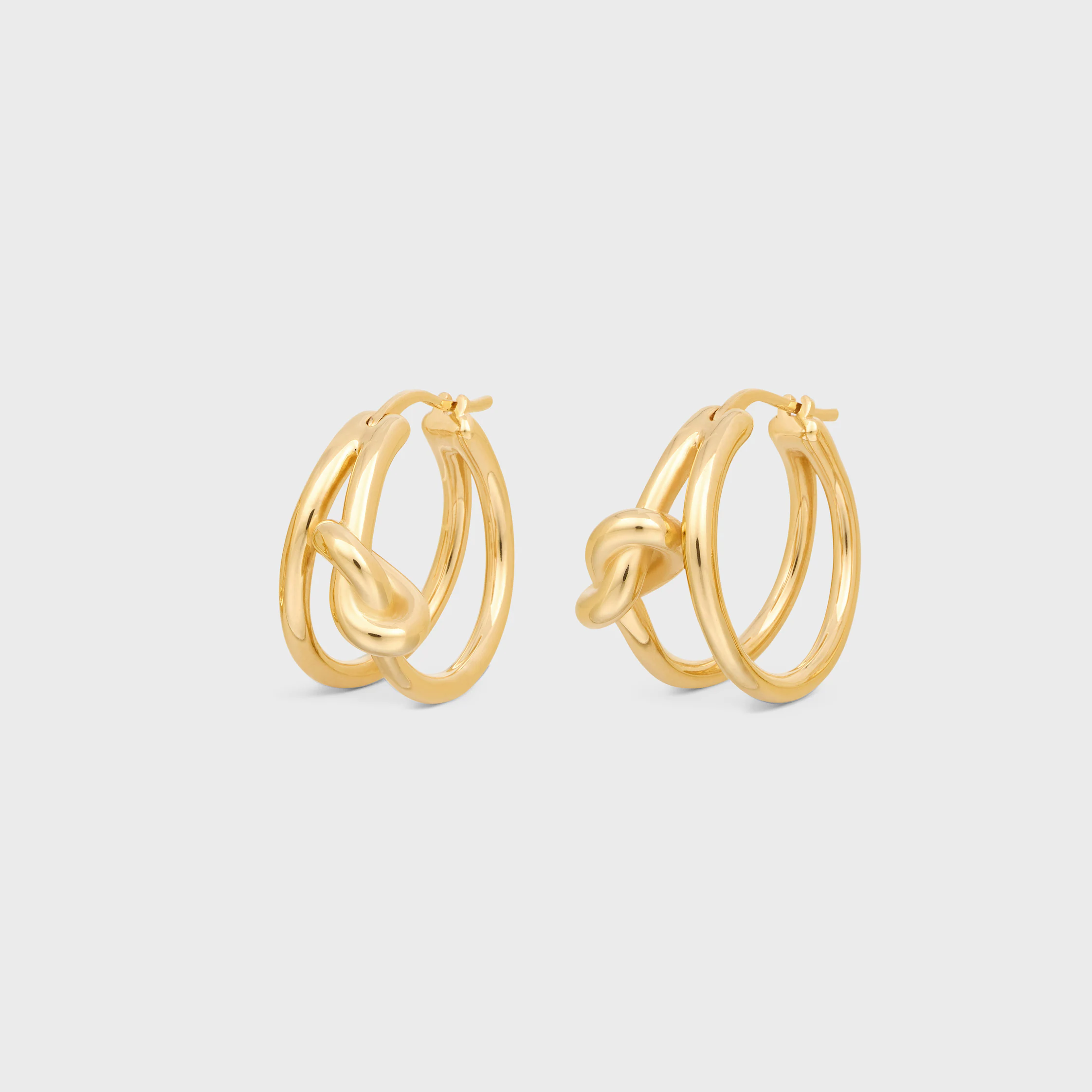 Boucles d'oreilles doubles en laiton avec finition or