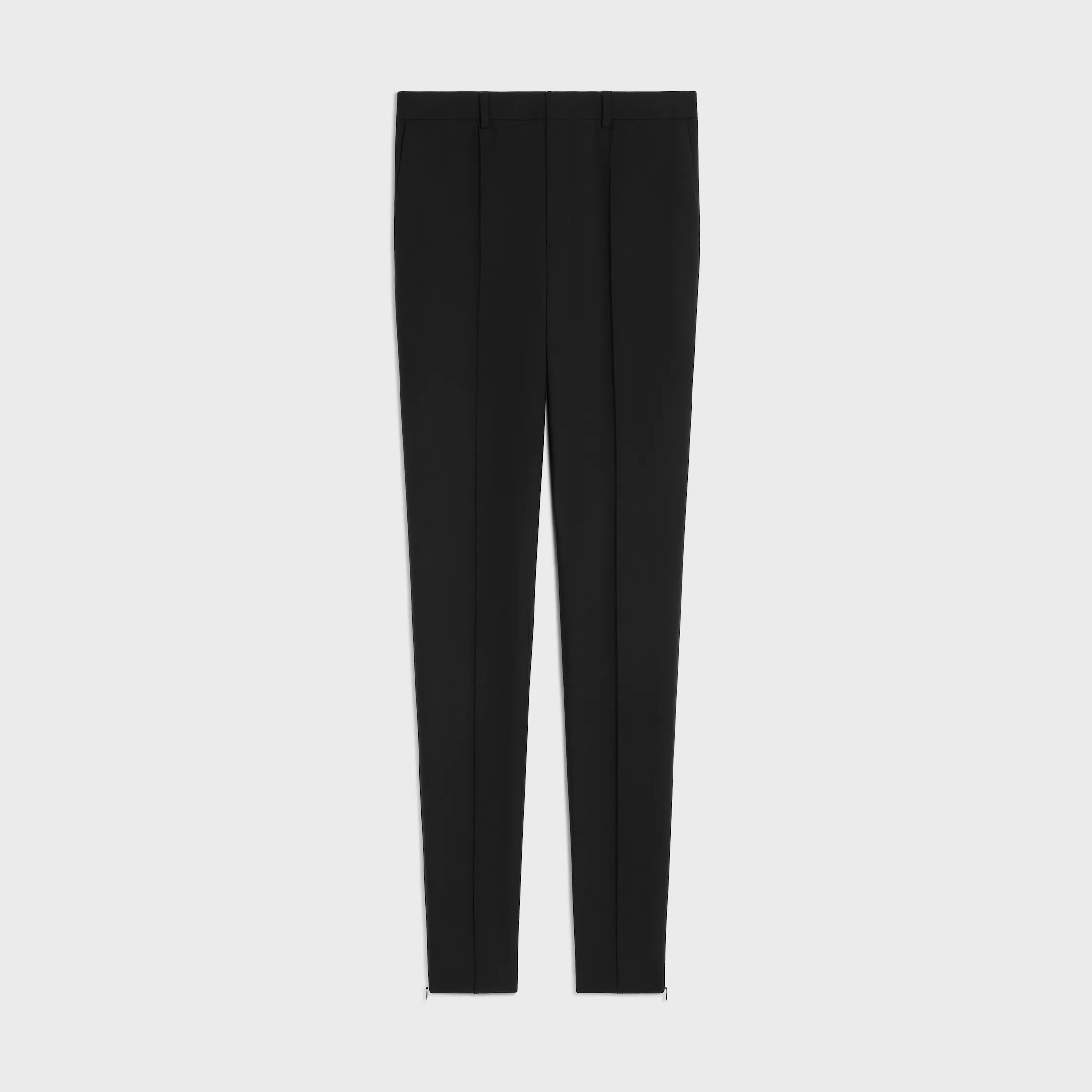 pantalon slim en gabardine de laine élastique