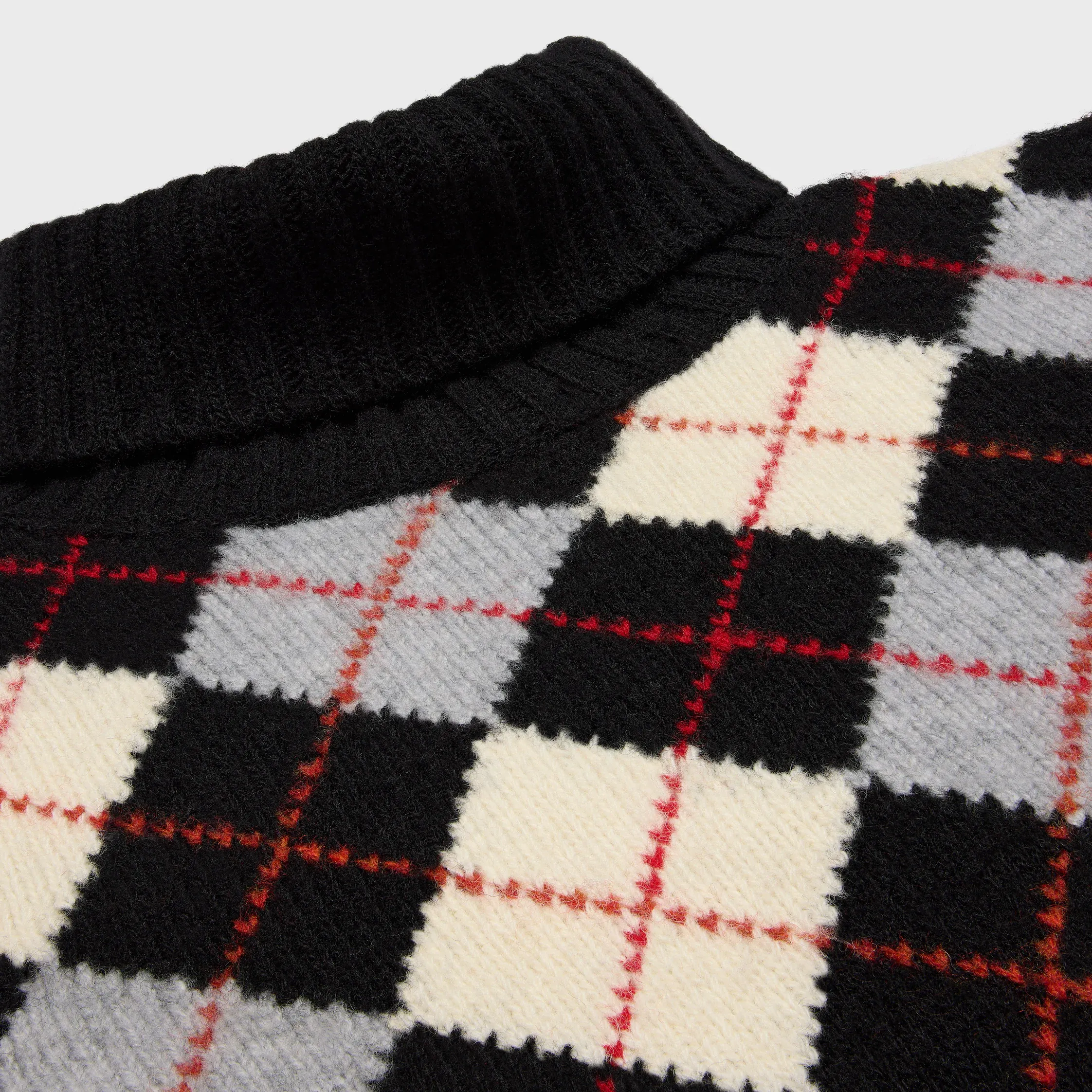 pull col roulé en laine à motif argyle